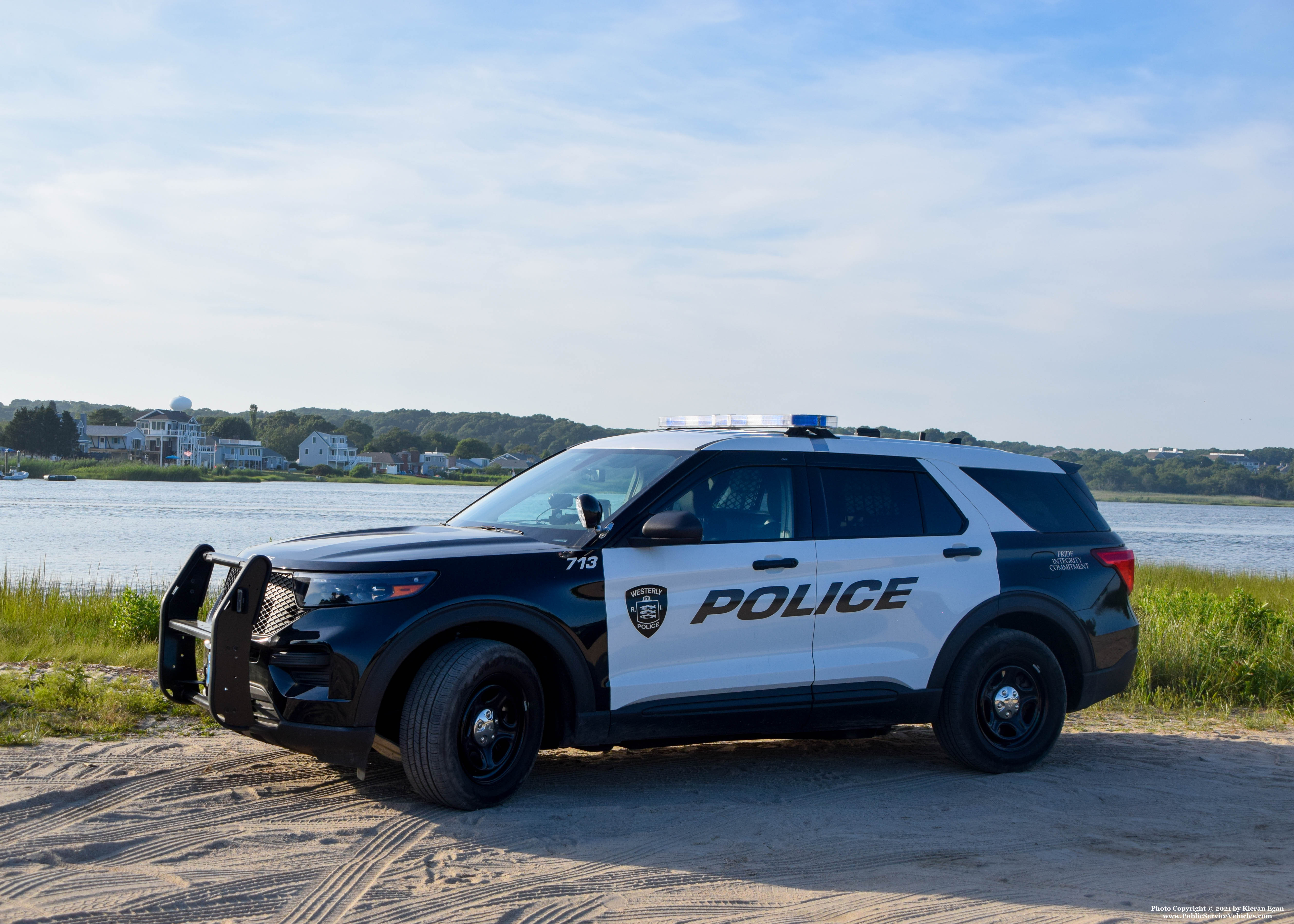 A photo  of Westerly Police
            Cruiser 713, a 2020 Ford Police Interceptor Utility             taken by Kieran Egan