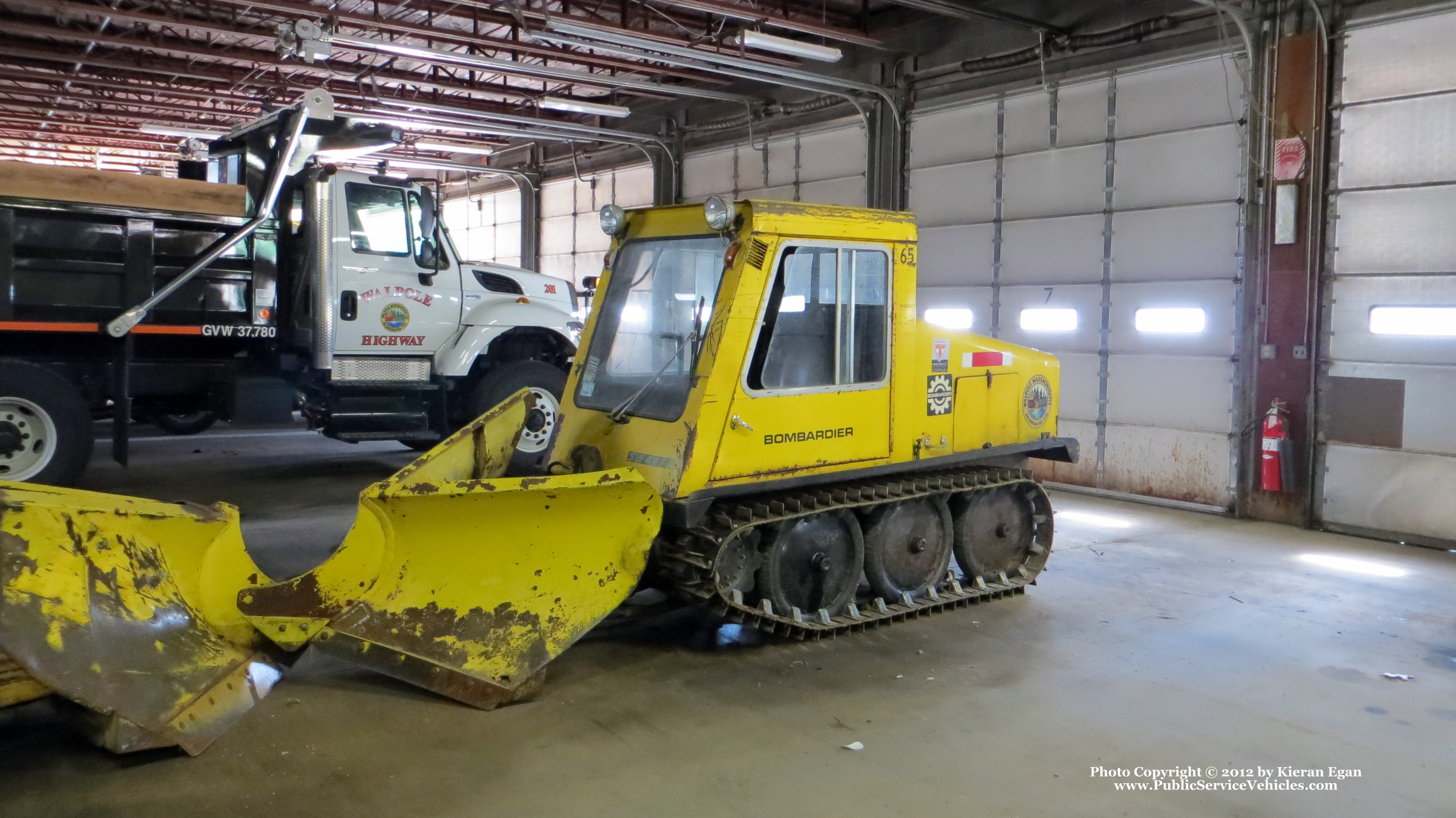 A photo  of Walpole Parks Department
            Sidewalk Plow 365, a 1980 Bombardier Sidewalk Plow             taken by Kieran Egan