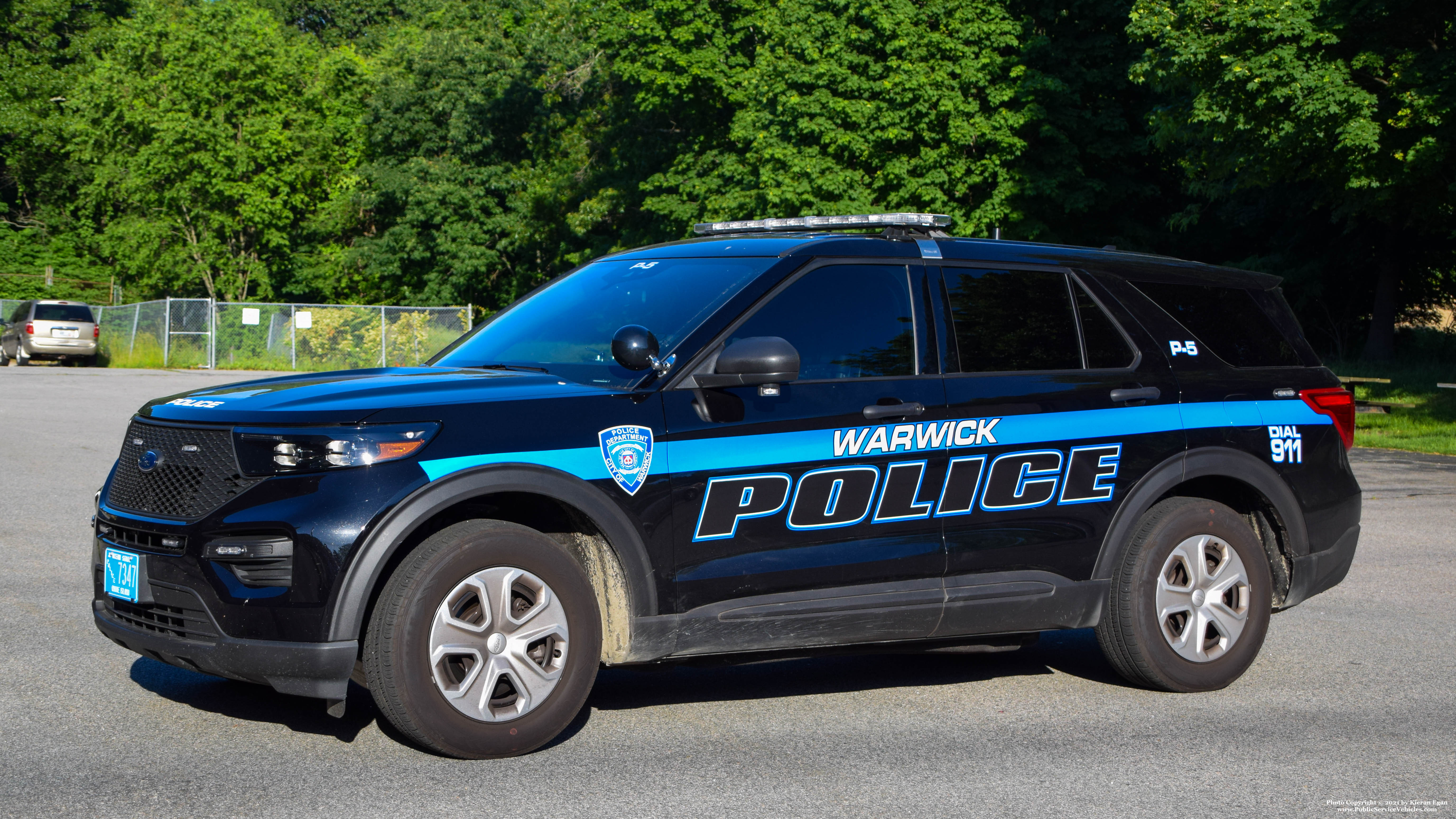 A photo  of Warwick Police
            Cruiser P-5, a 2021 Ford Police Interceptor Utility             taken by Kieran Egan