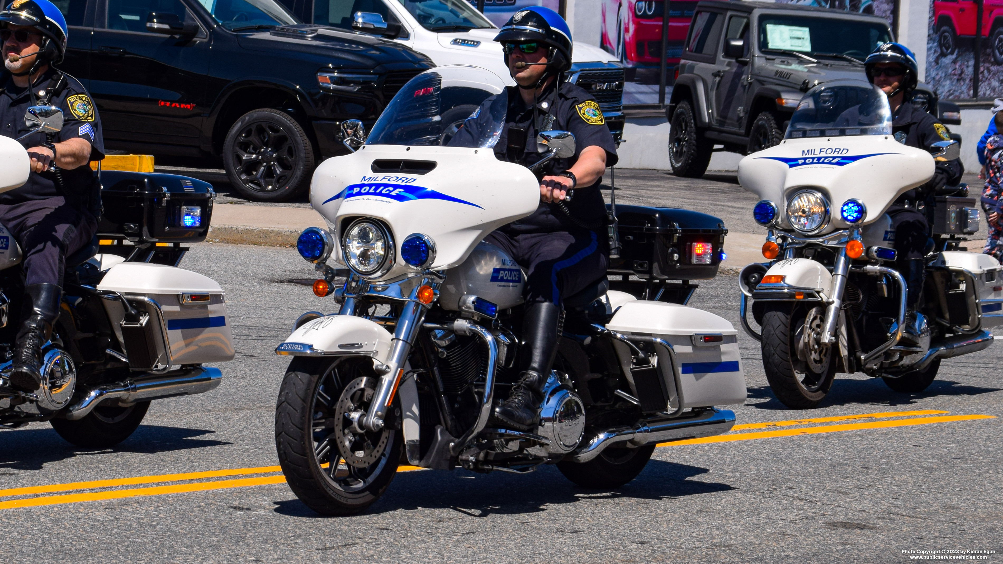 A photo  of Milford Police
            Motorcycle 217, a 2020 Harley Davidson Electra Glide             taken by Kieran Egan