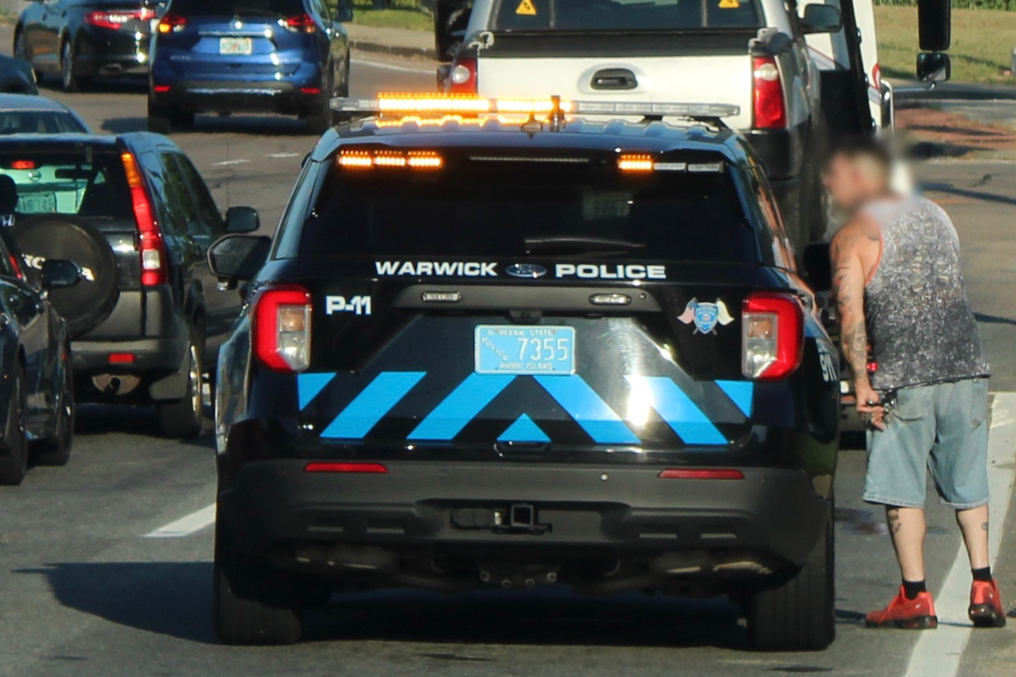 A photo  of Warwick Police
            Cruiser P-11, a 2021 Ford Police Interceptor Utility             taken by @riemergencyvehicles