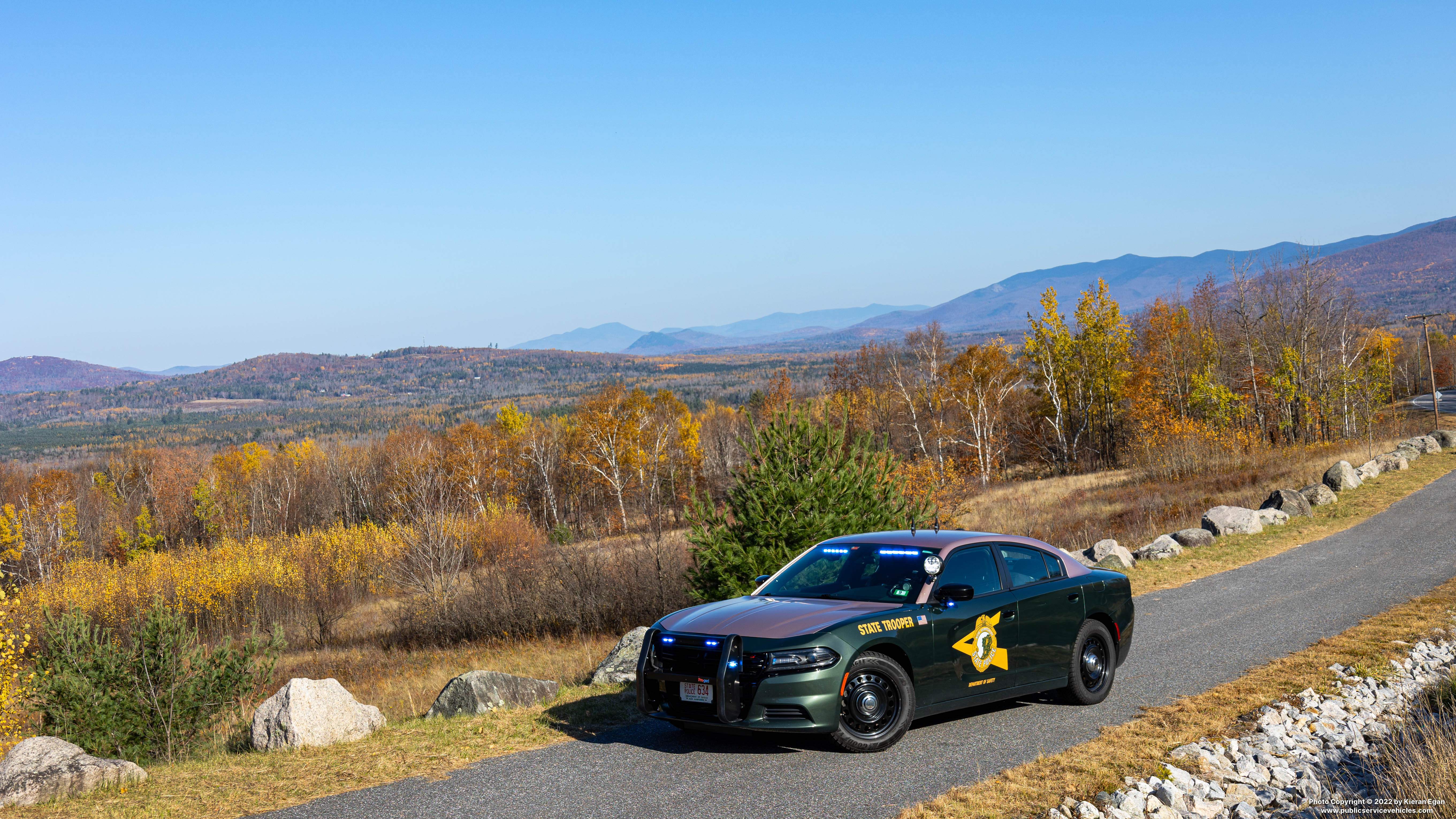 A photo  of New Hampshire State Police
            Cruiser 634, a 2019 Dodge Charger             taken by Kieran Egan