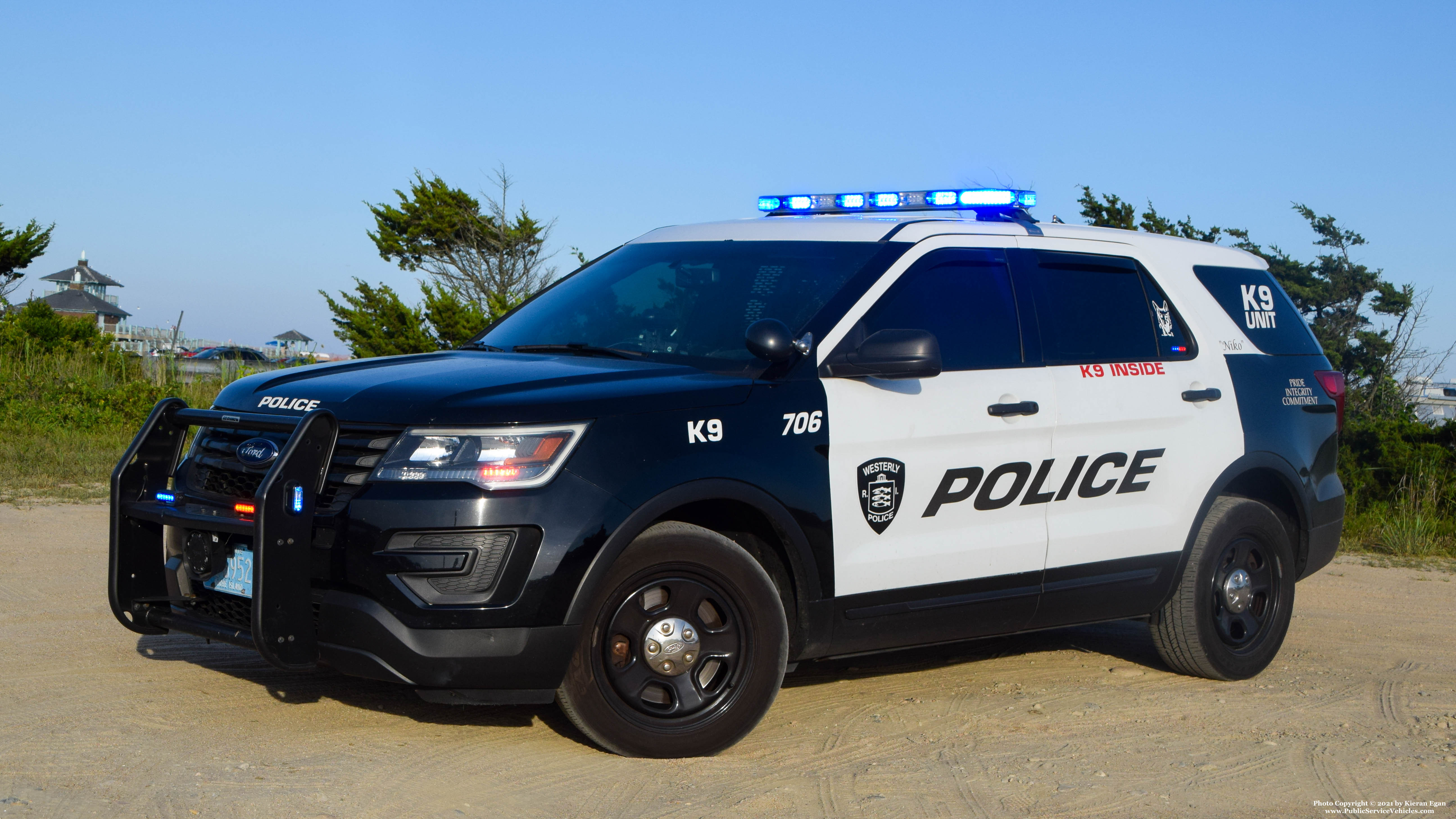 A photo  of Westerly Police
            Cruiser 706, a 2016-2019 Ford Police Interceptor Utility             taken by Kieran Egan