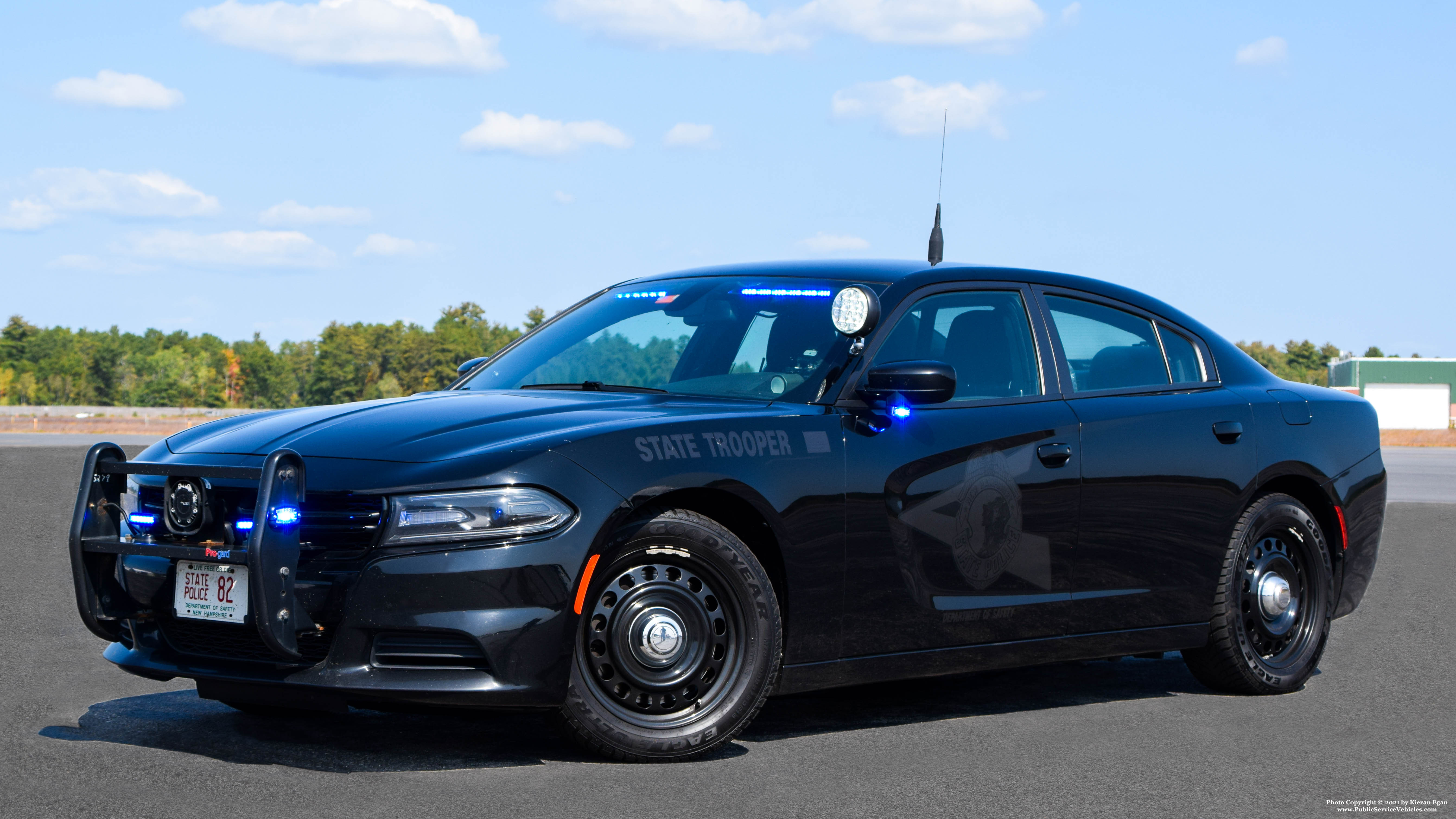 A photo  of New Hampshire State Police
            Cruiser 82, a 2018 Dodge Charger             taken by Kieran Egan