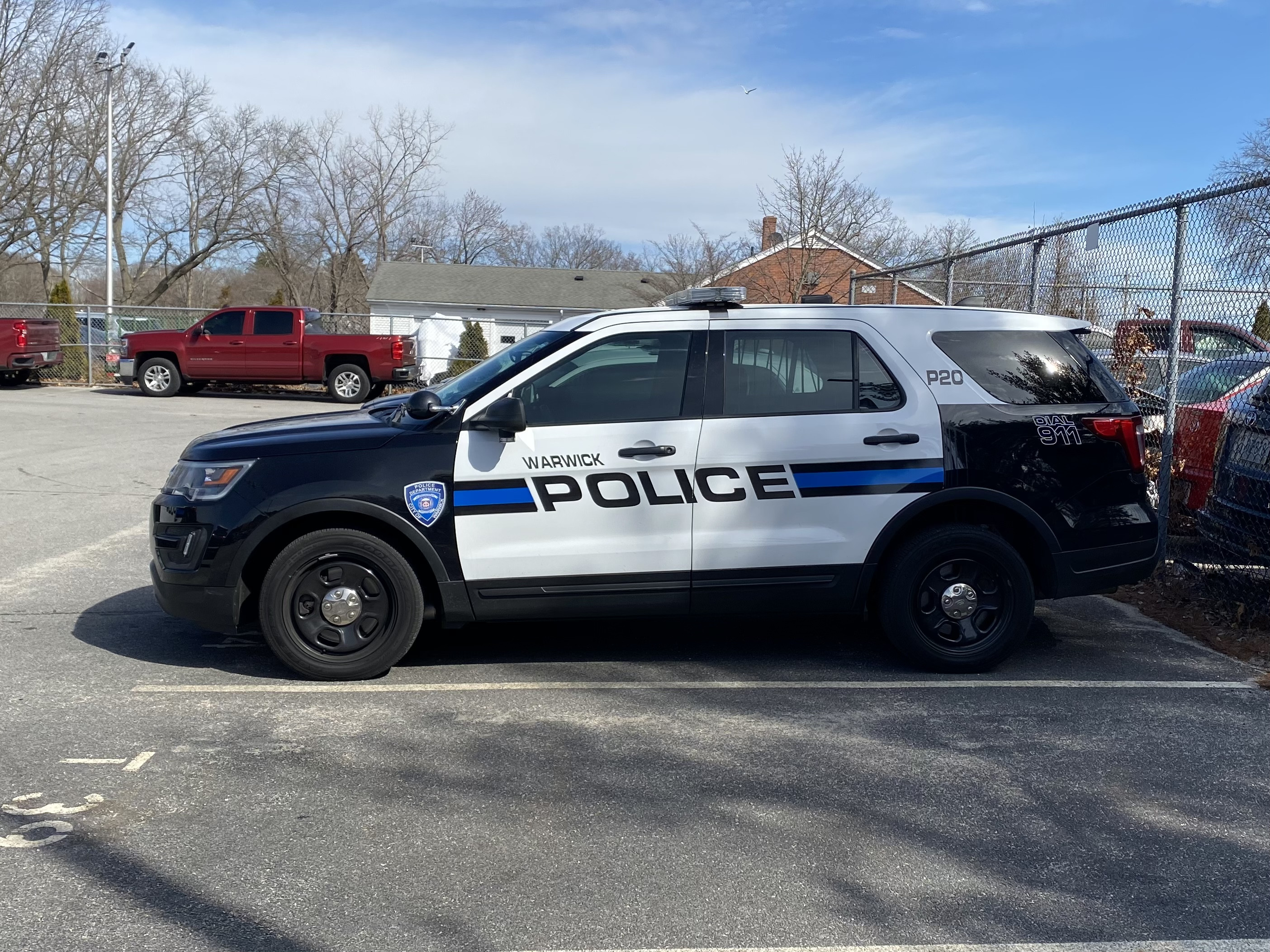 A photo  of Warwick Police
            Cruiser P-20, a 2019 Ford Police Interceptor Utility             taken by @riemergencyvehicles