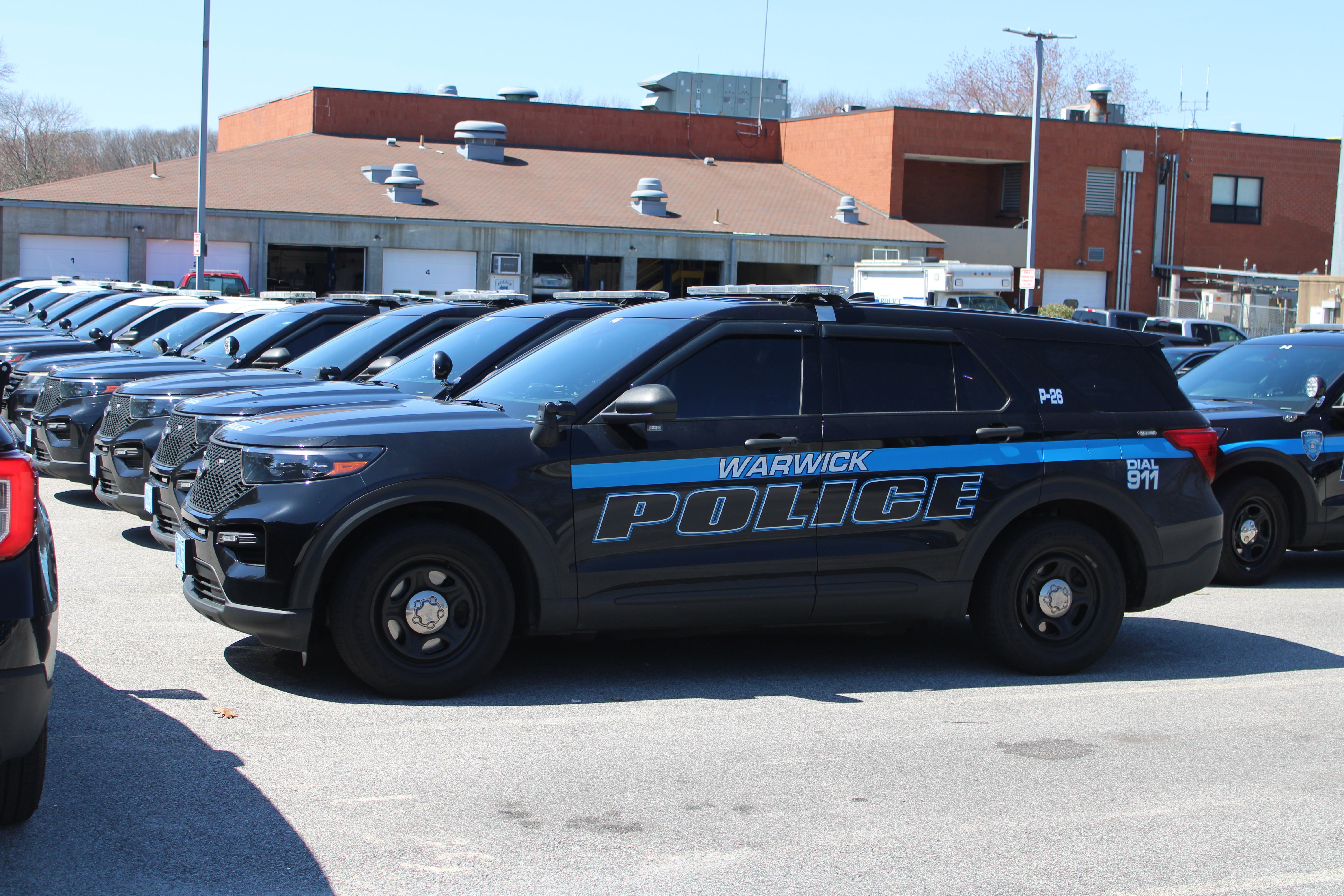 A photo  of Warwick Police
            Cruiser P-26, a 2021 Ford Police Interceptor Utility             taken by @riemergencyvehicles