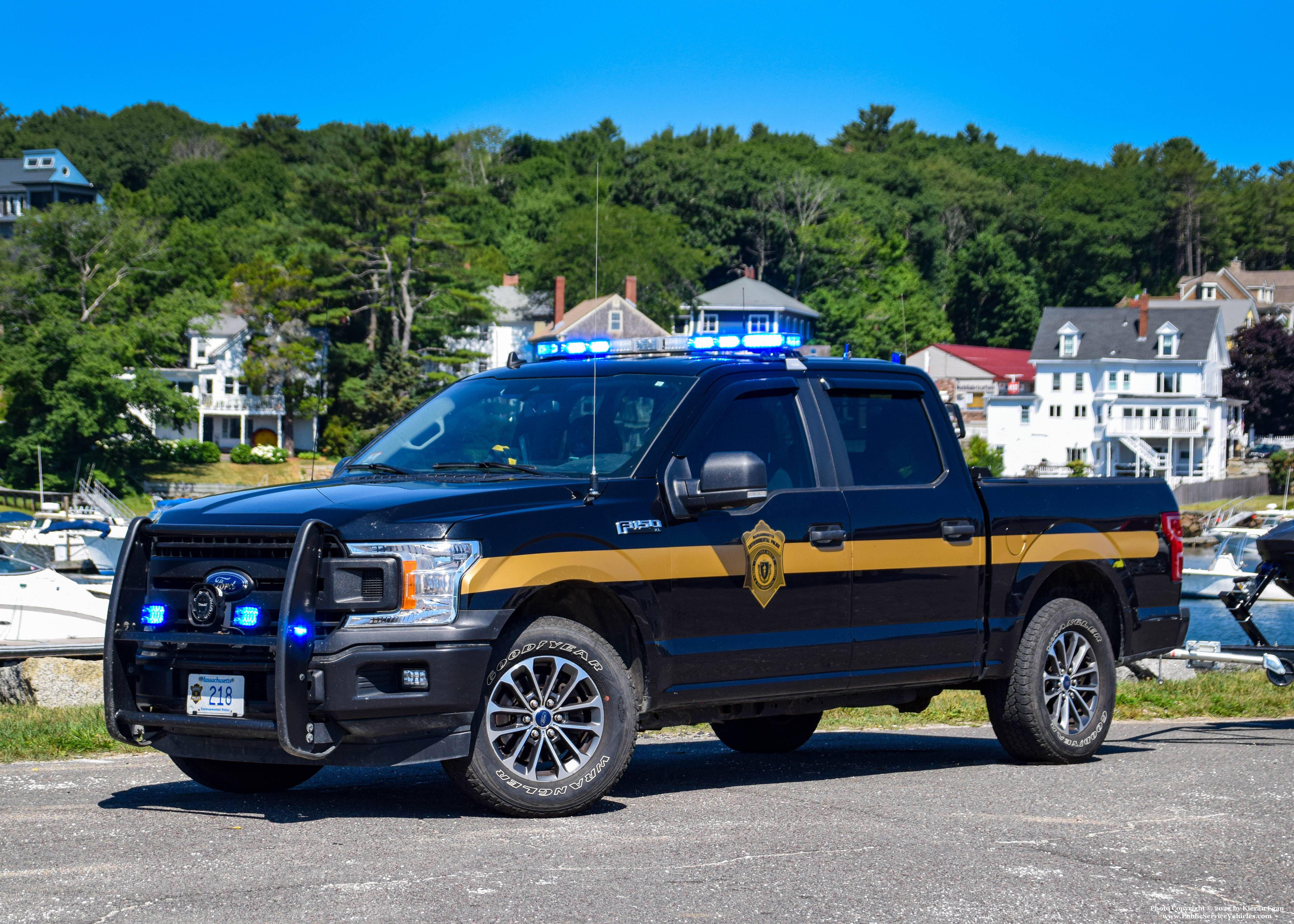 A photo  of Massachusetts Environmental Police
            Cruiser 218, a 2020 Ford F-150 Police Responder             taken by Kieran Egan