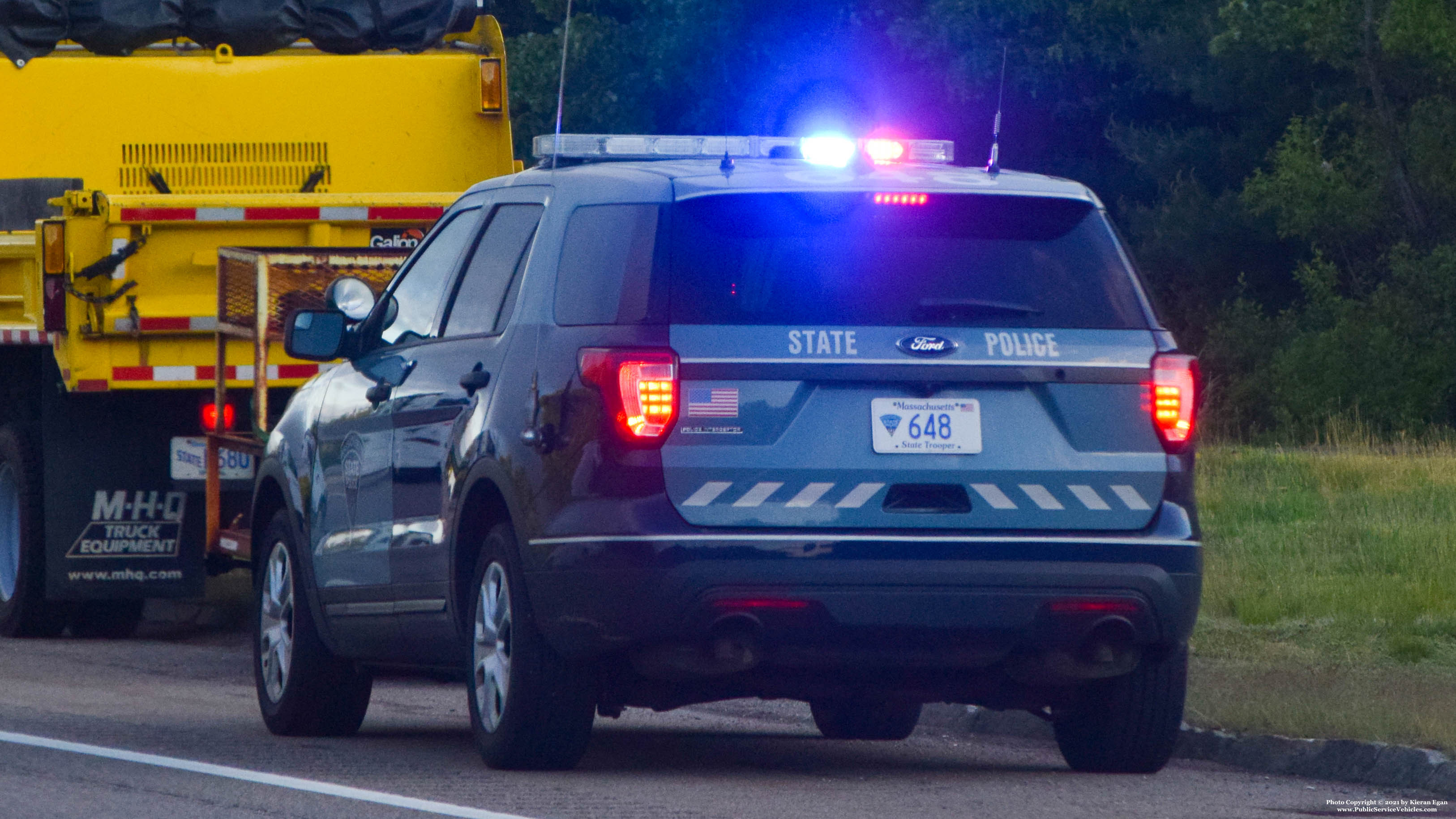 A photo  of Massachusetts State Police
            Cruiser 648, a 2017 Ford Police Interceptor Utility             taken by Kieran Egan