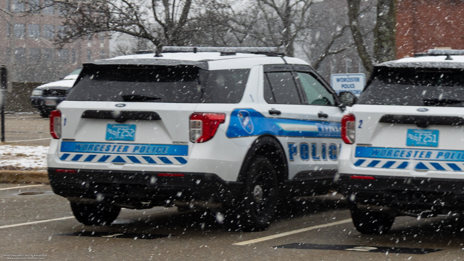 A photo  of Worcester Police
            Cruiser 1, a 2022 Ford Police Interceptor Utility             taken by Kieran Egan