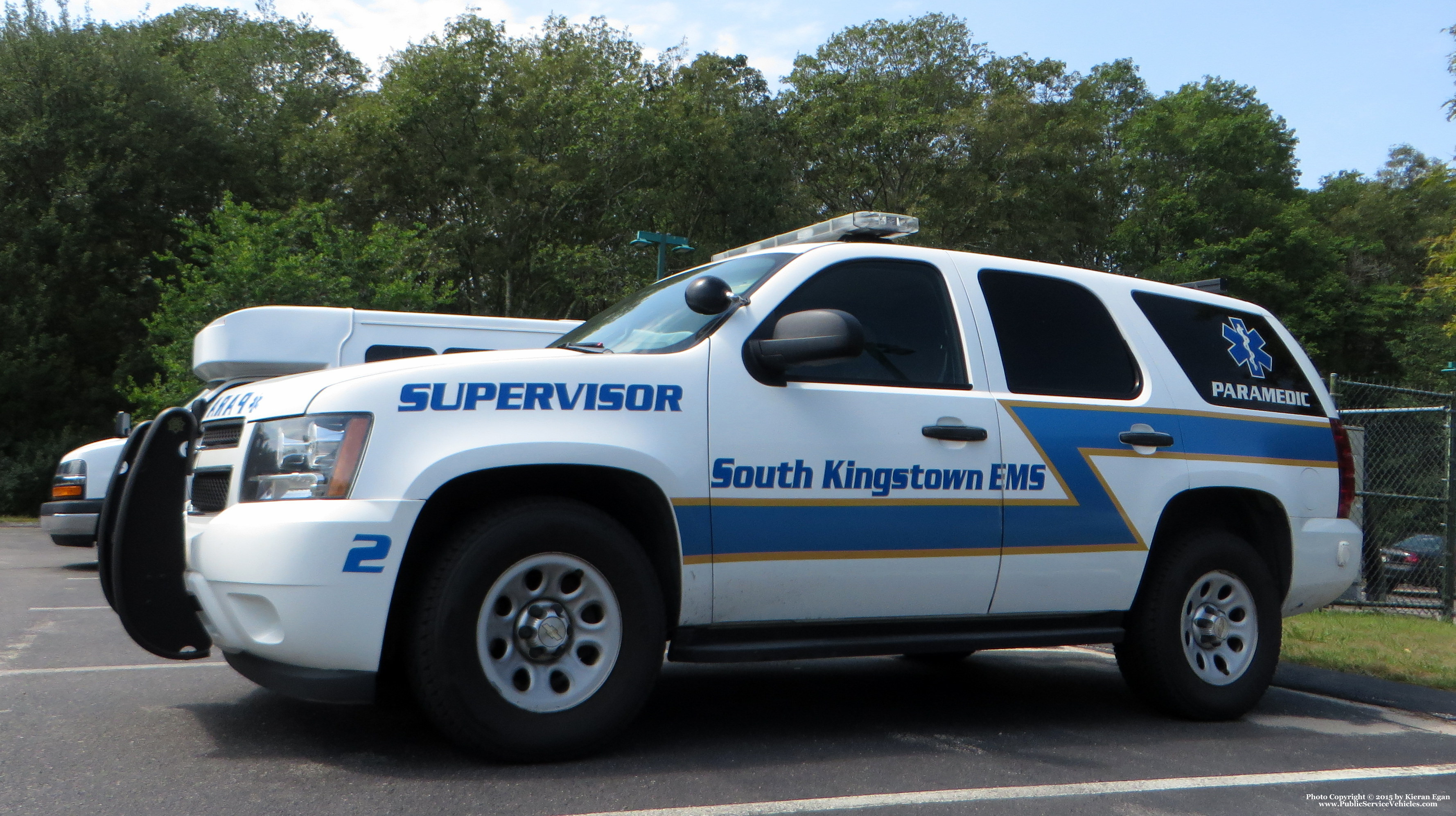 A photo  of South Kingstown EMS
            Paramedic 4, a 2011 Chevrolet Tahoe             taken by Kieran Egan