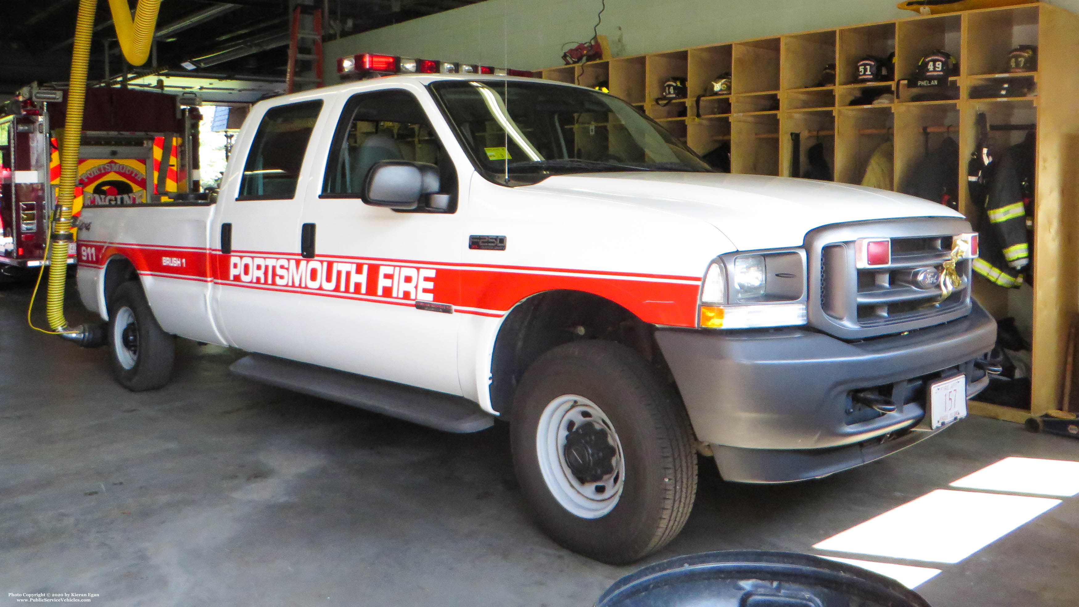 A photo  of Portsmouth Fire
            Brush 1, a 2004 F-250 Crew Cab             taken by Kieran Egan