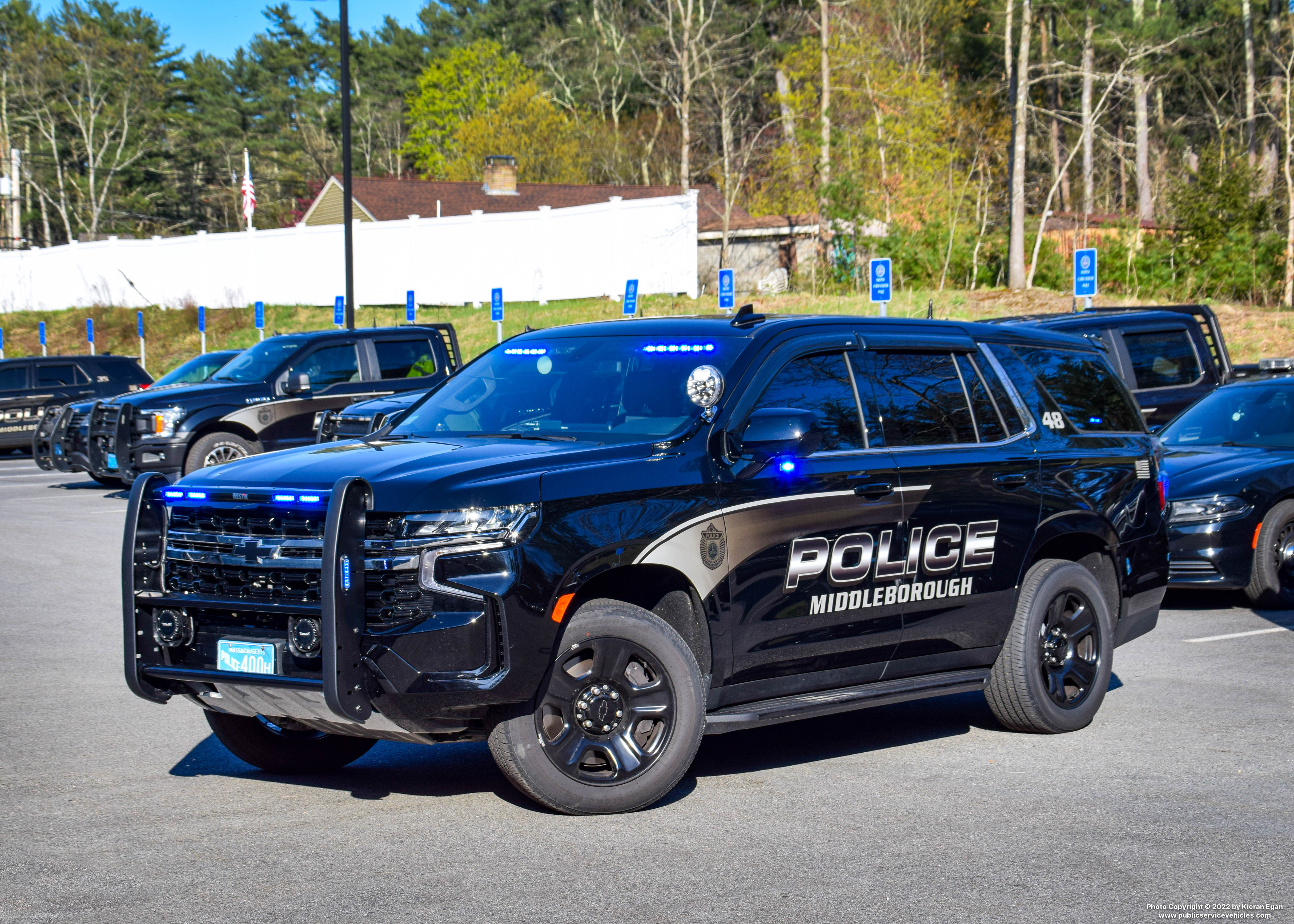 A photo  of Middleborough Police
            Cruiser 48, a 2021 Chevrolet Tahoe             taken by Kieran Egan