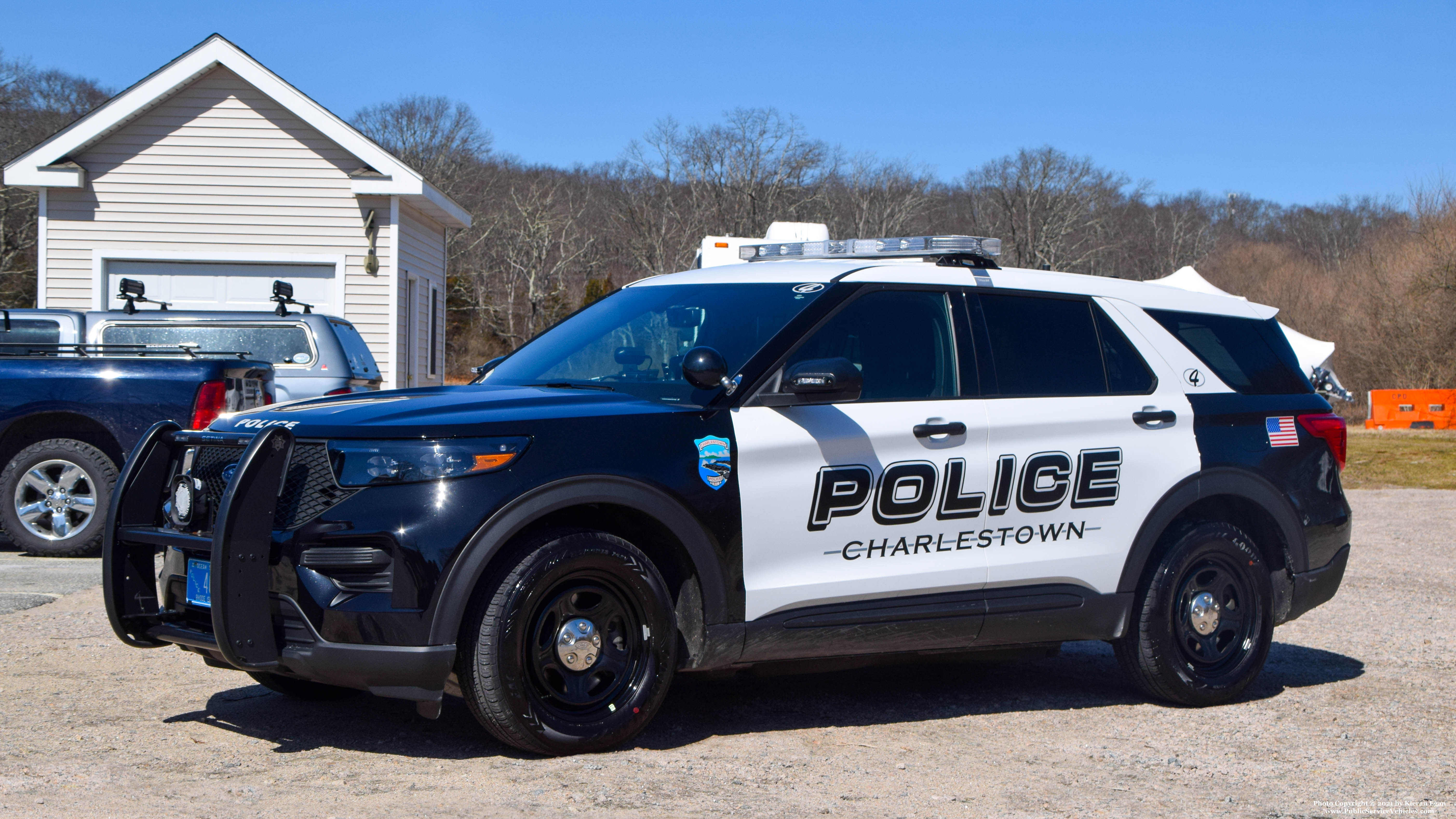 A photo  of Charlestown Police
            Car 4, a 2020 Ford Police Interceptor Utility             taken by Kieran Egan