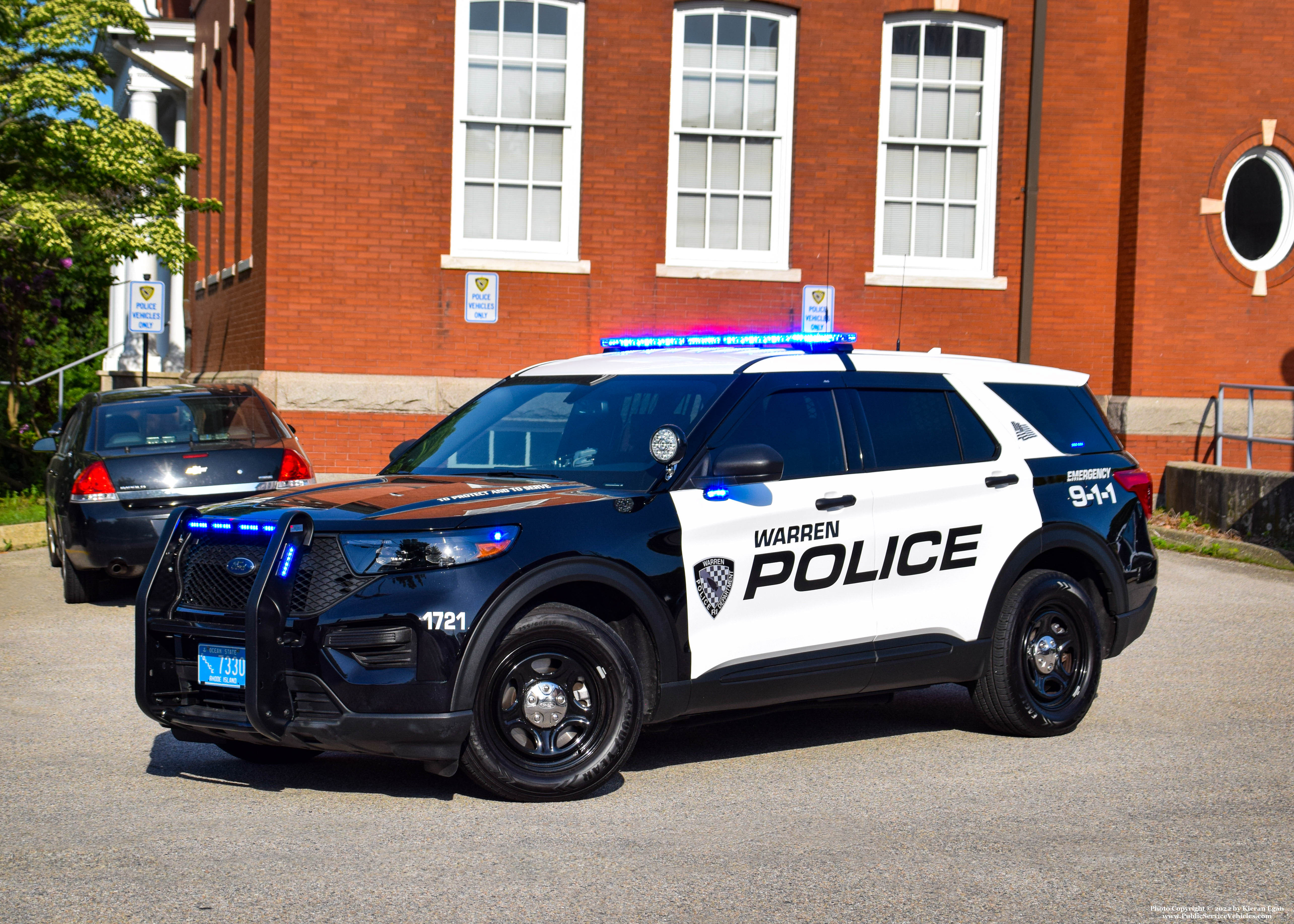 A photo  of Warren Police
            Cruiser 1721, a 2021 Ford Police Interceptor Utility             taken by Kieran Egan