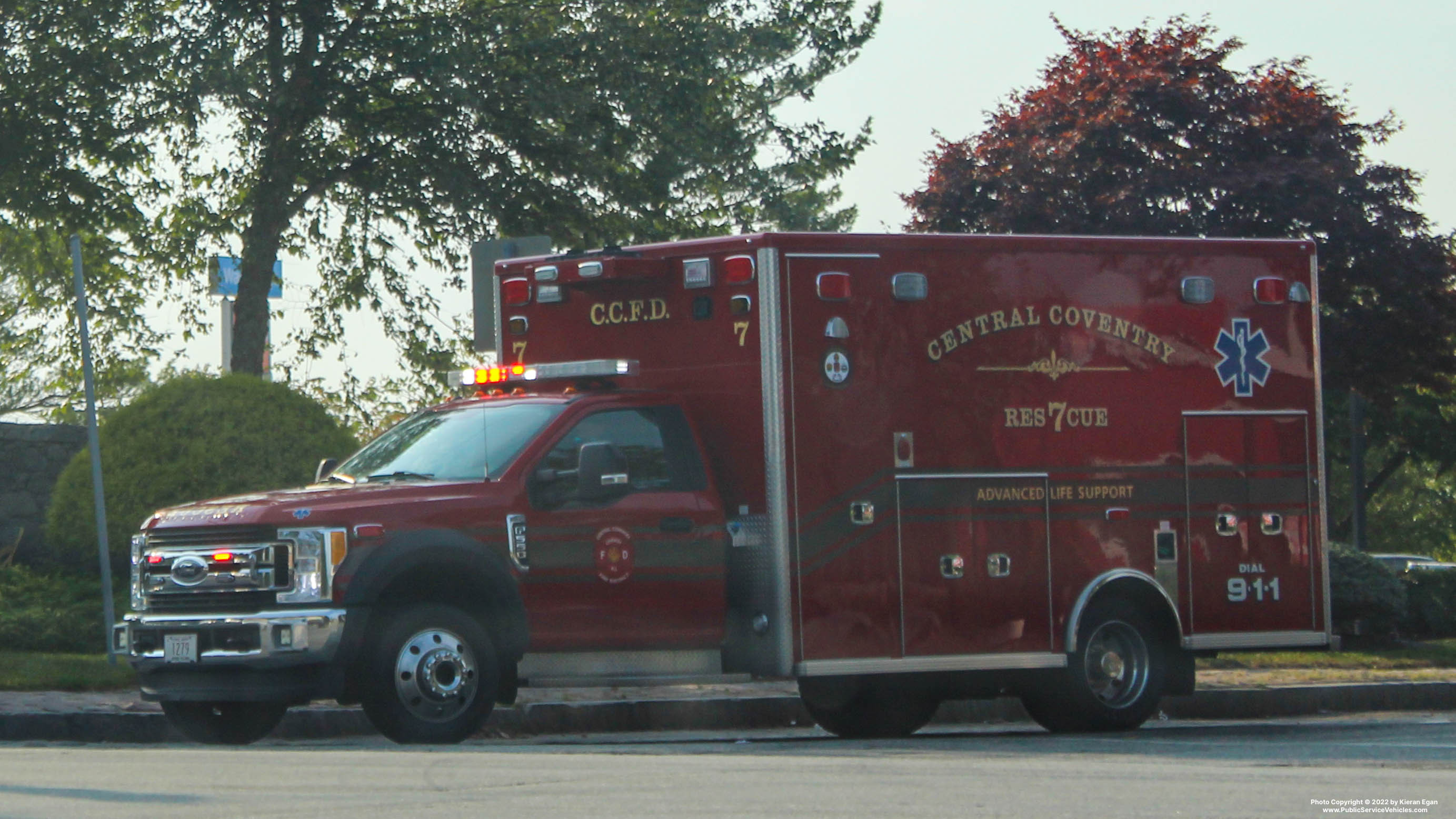 A photo  of Central Coventy Fire District
            Rescue 7, a 2018 Ford F-550/Life Line             taken by Kieran Egan