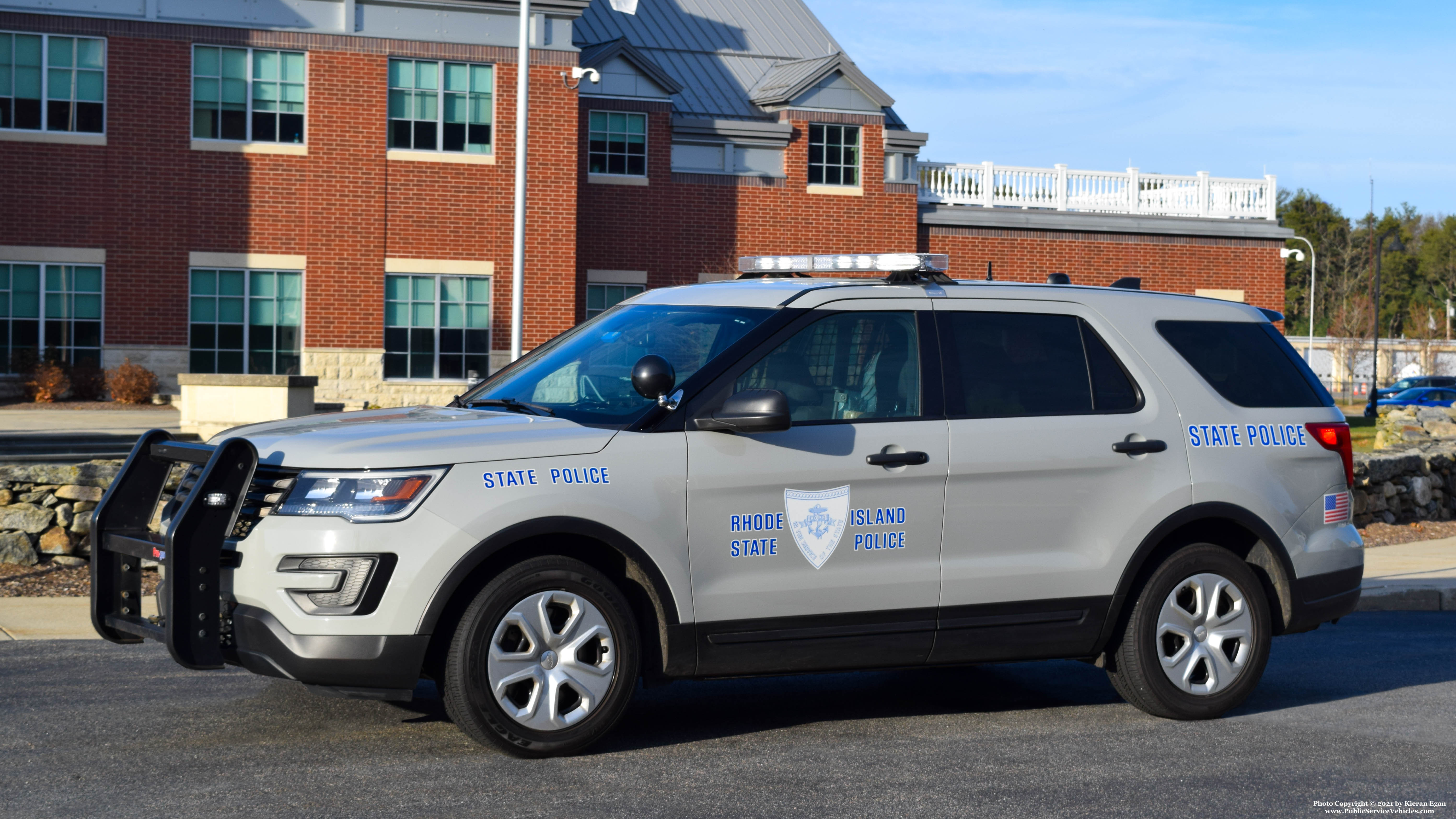 A photo  of Rhode Island State Police
            Cruiser 32, a 2018 Ford Police Interceptor Utility             taken by Kieran Egan