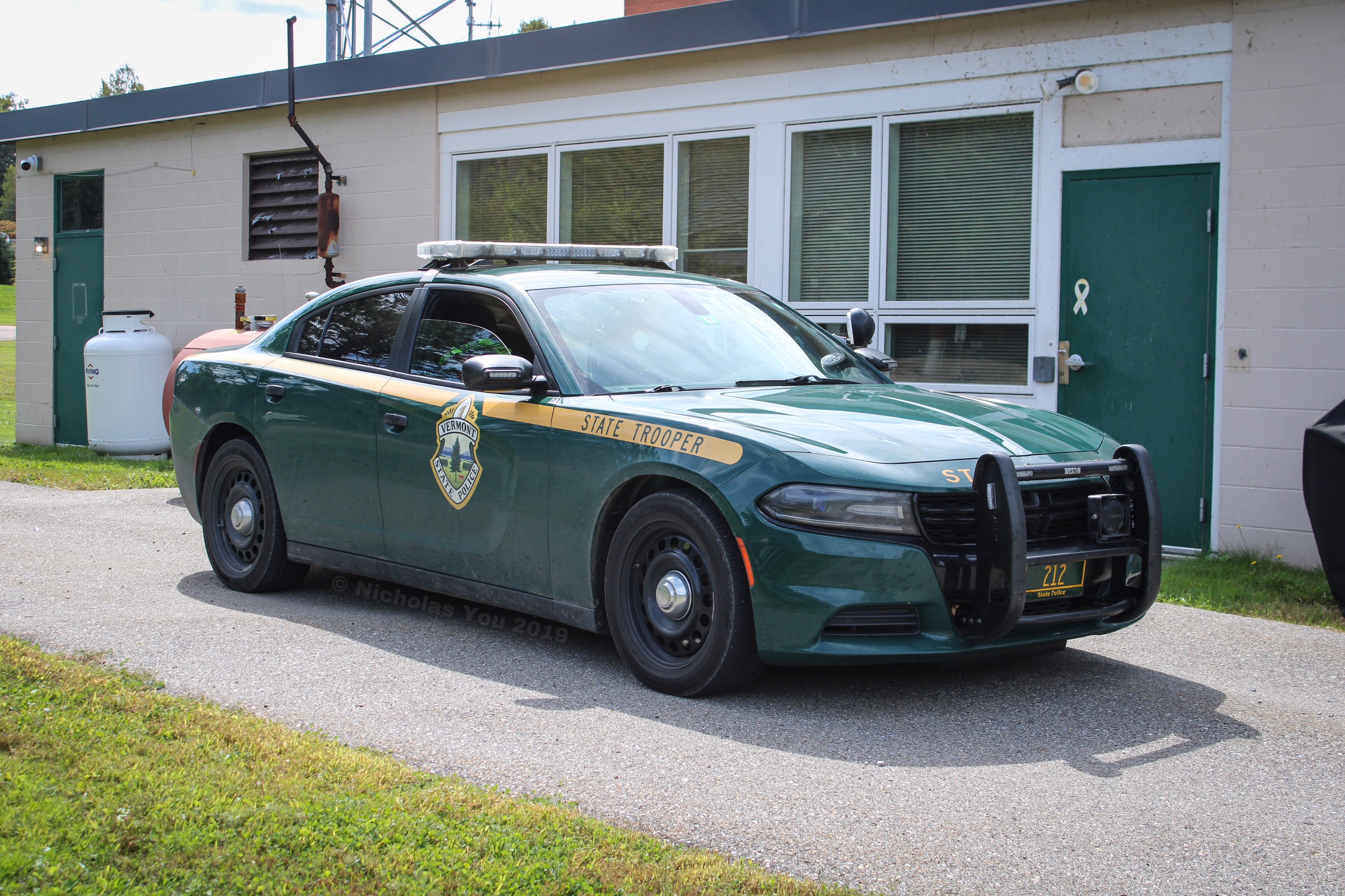 A photo  of Vermont State Police
            Cruiser 212, a 2015-2019 Dodge Charger             taken by Nicholas You