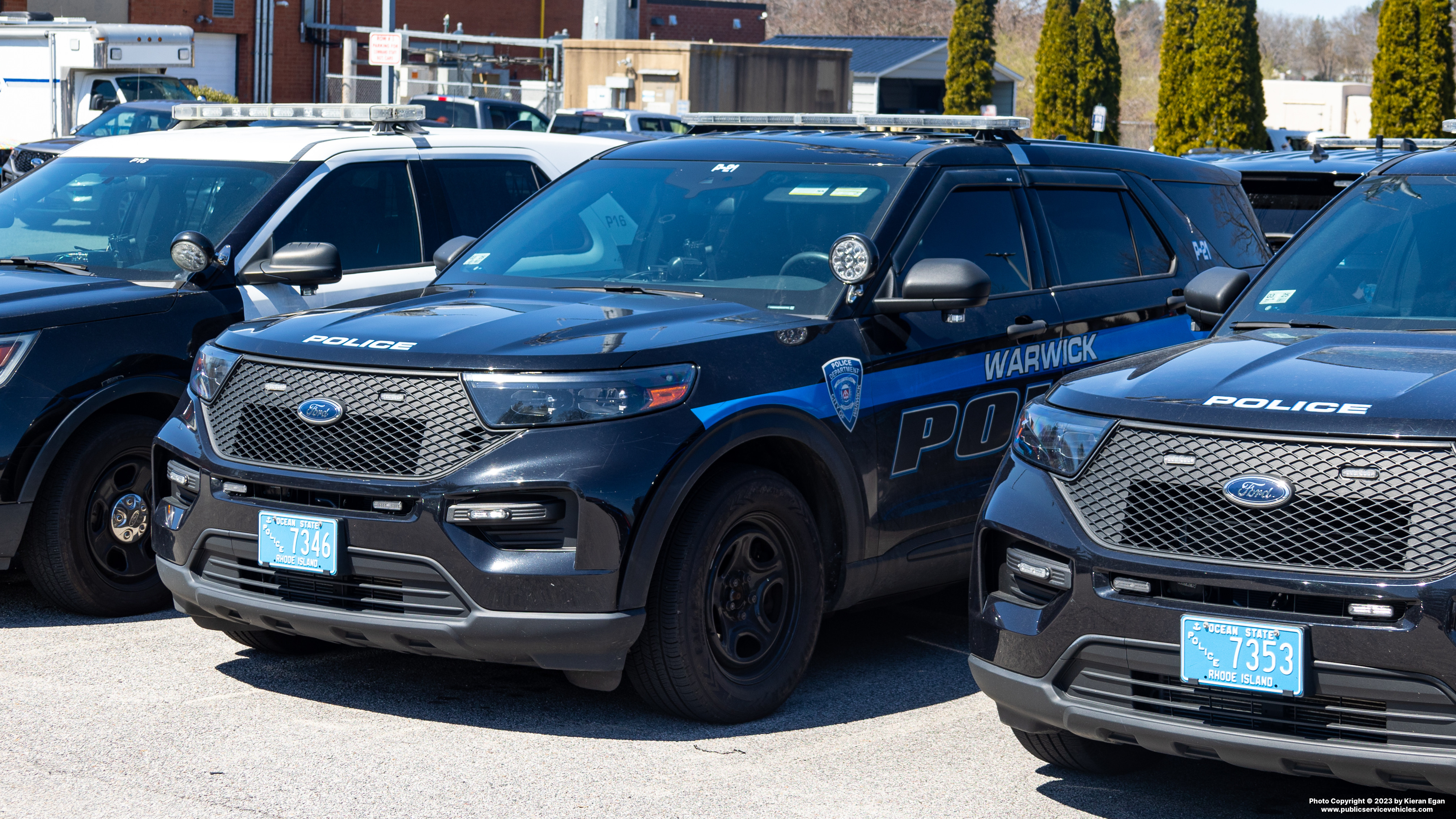 A photo  of Warwick Police
            Cruiser P-21, a 2021 Ford Police Interceptor Utility             taken by Kieran Egan