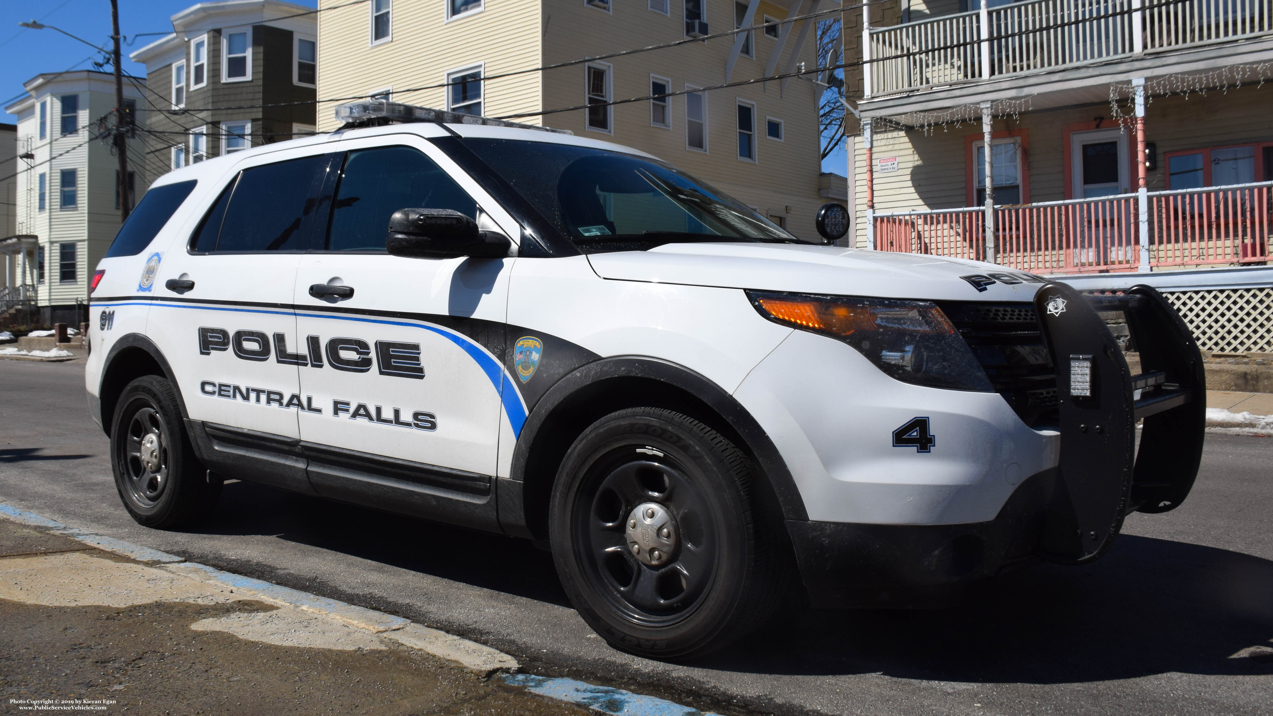 A photo  of Central Falls Police
            Patrol Car 4, a 2014 Ford Police Interceptor Utility             taken by Kieran Egan
