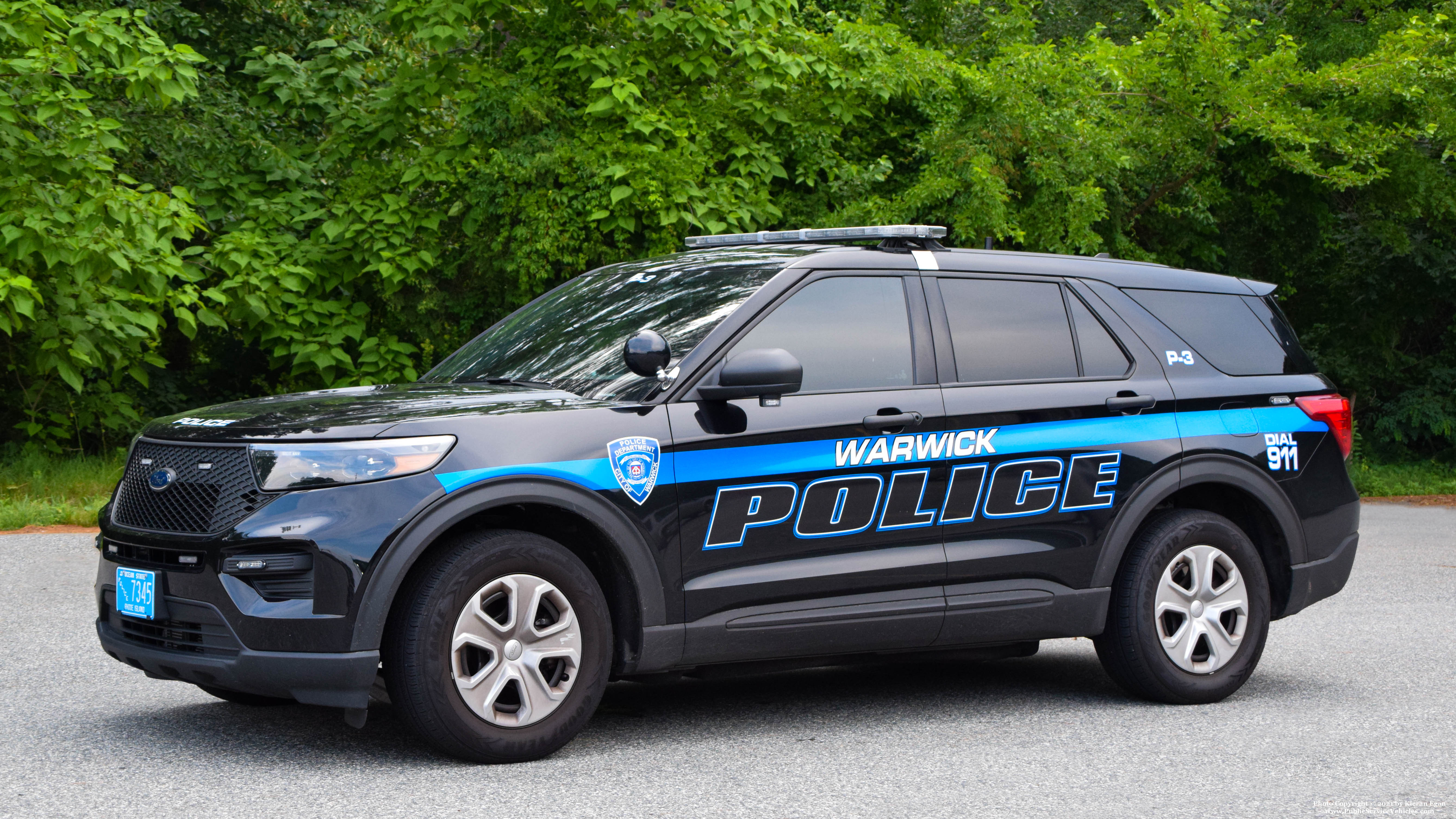 A photo  of Warwick Police
            Cruiser P-3, a 2021 Ford Police Interceptor Utility             taken by Kieran Egan