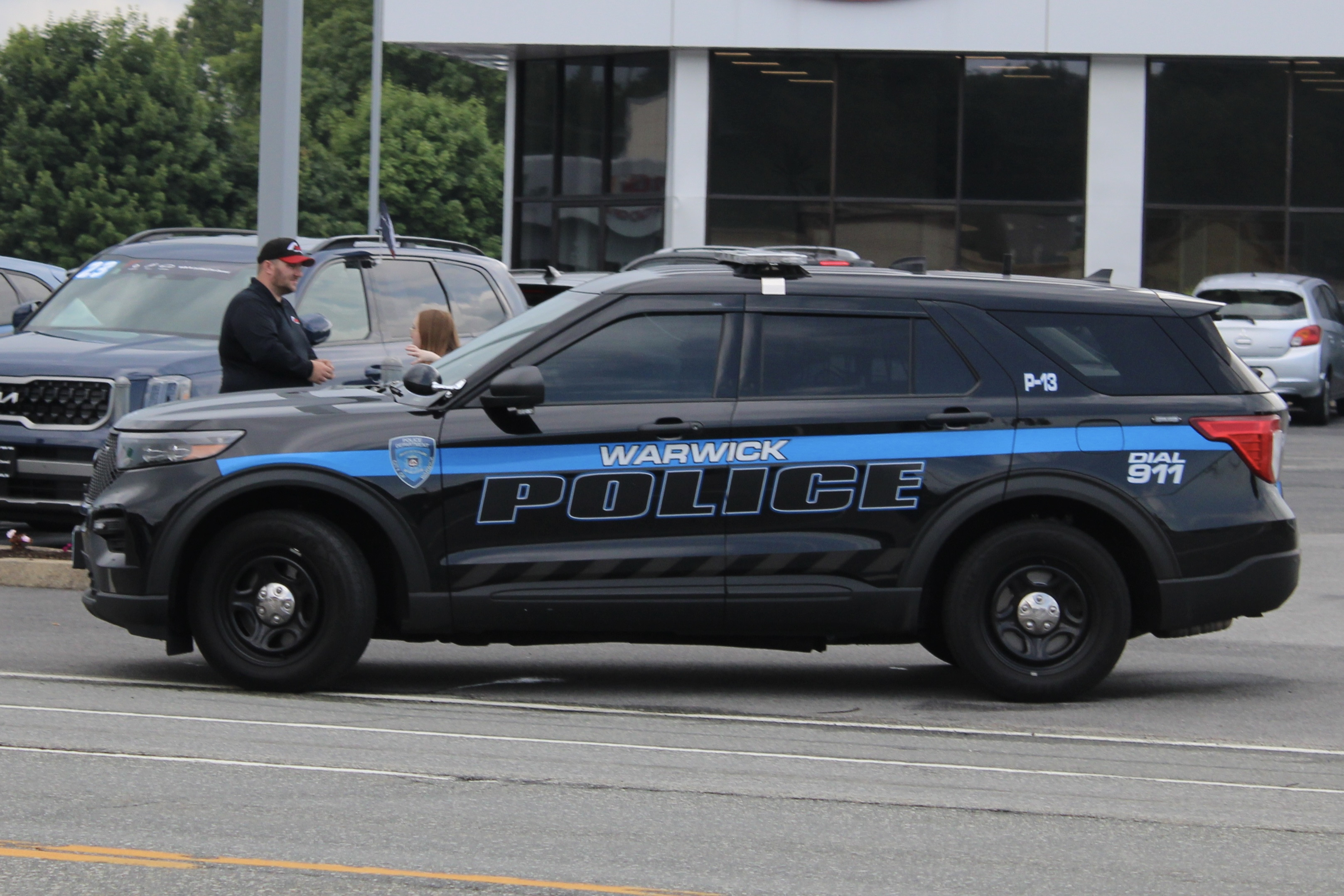 A photo  of Warwick Police
            Cruiser P-13, a 2022 Ford Police Interceptor Utility             taken by @riemergencyvehicles