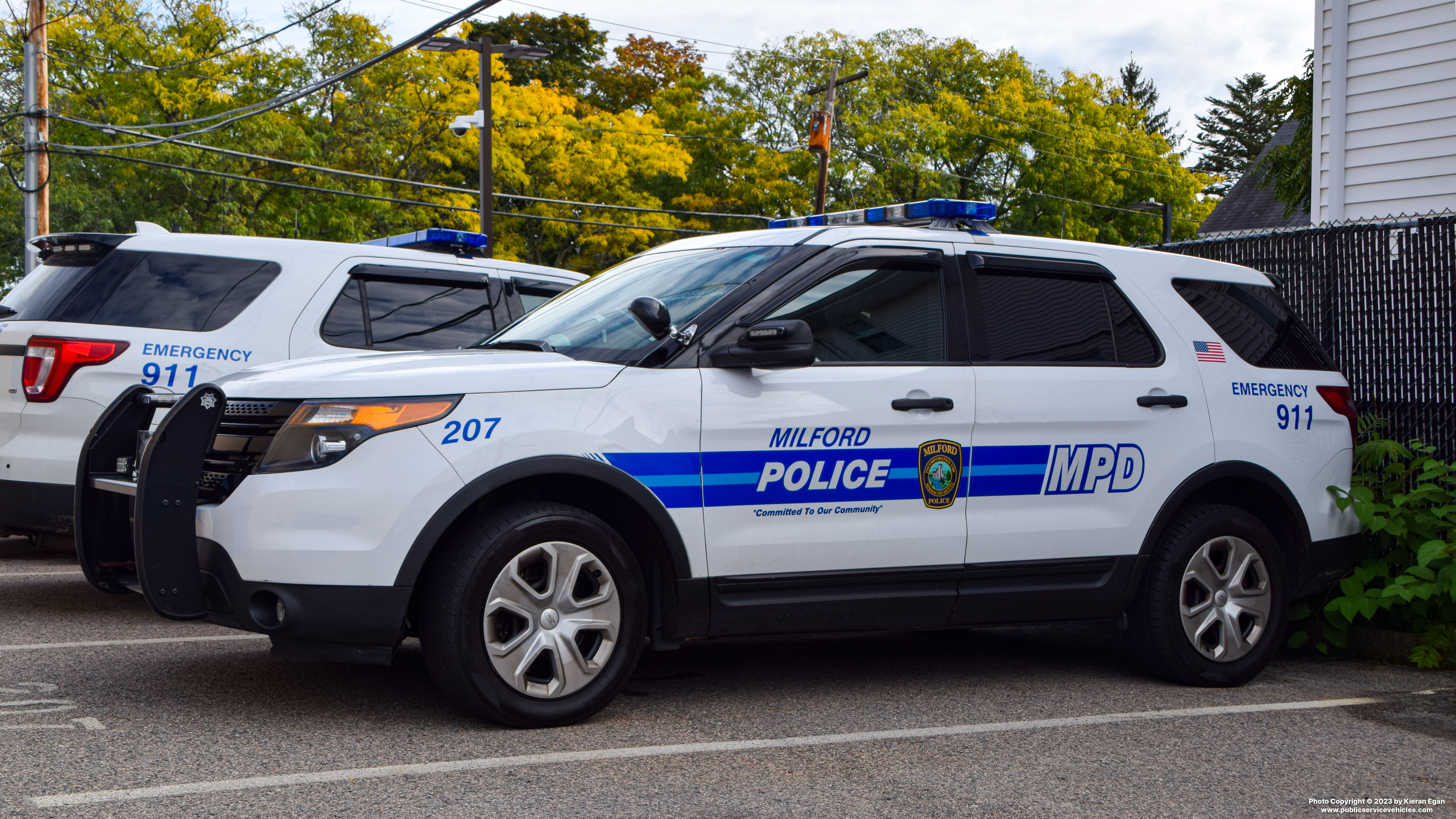 A photo  of Milford Police
            Cruiser 207, a 2015 Ford Police Interceptor Utility             taken by Kieran Egan