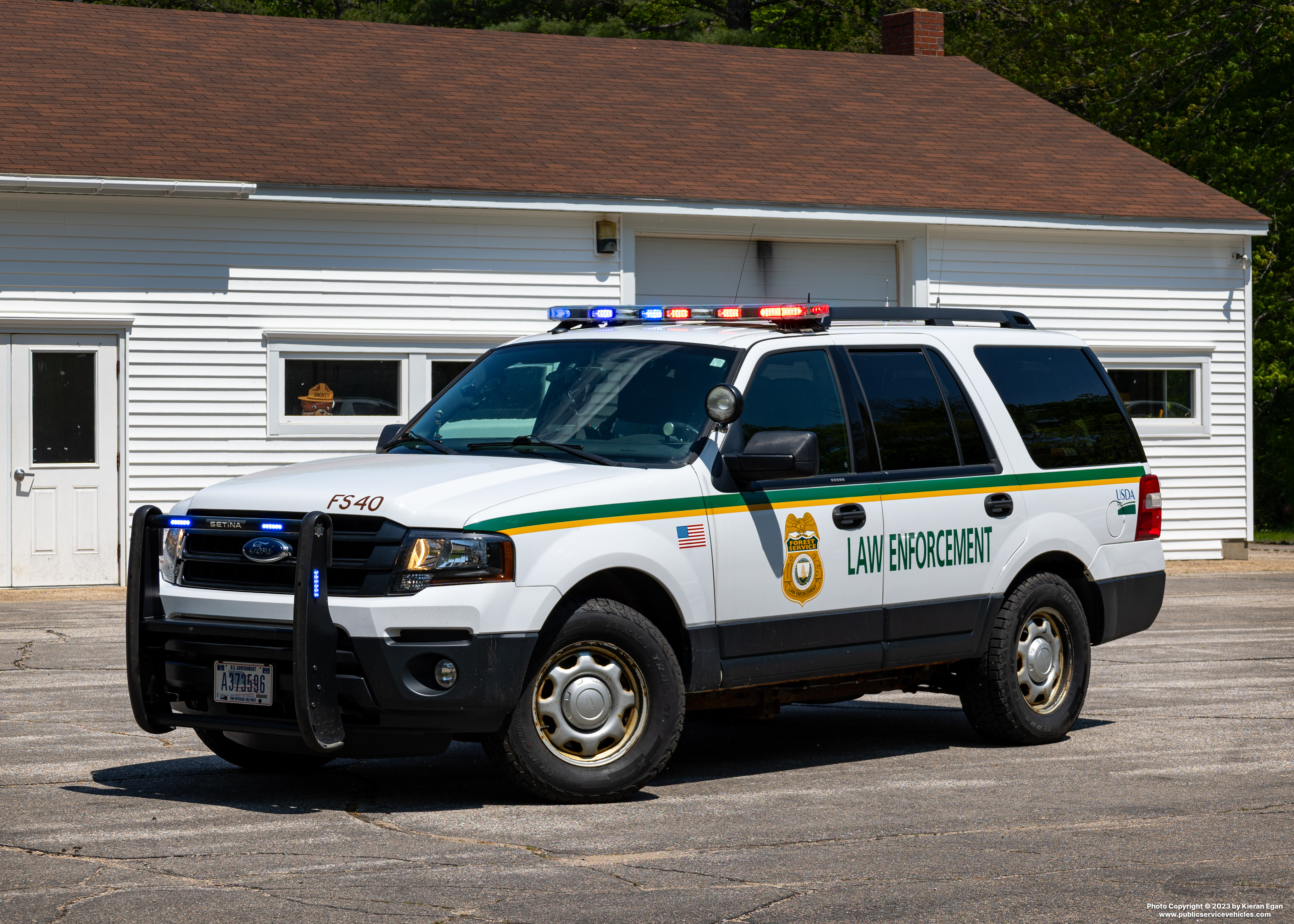 A photo  of United States Department of Agriculture Forest Service Law Enforcement
            Cruiser FS40, a 2017 Ford Expedition             taken by Kieran Egan