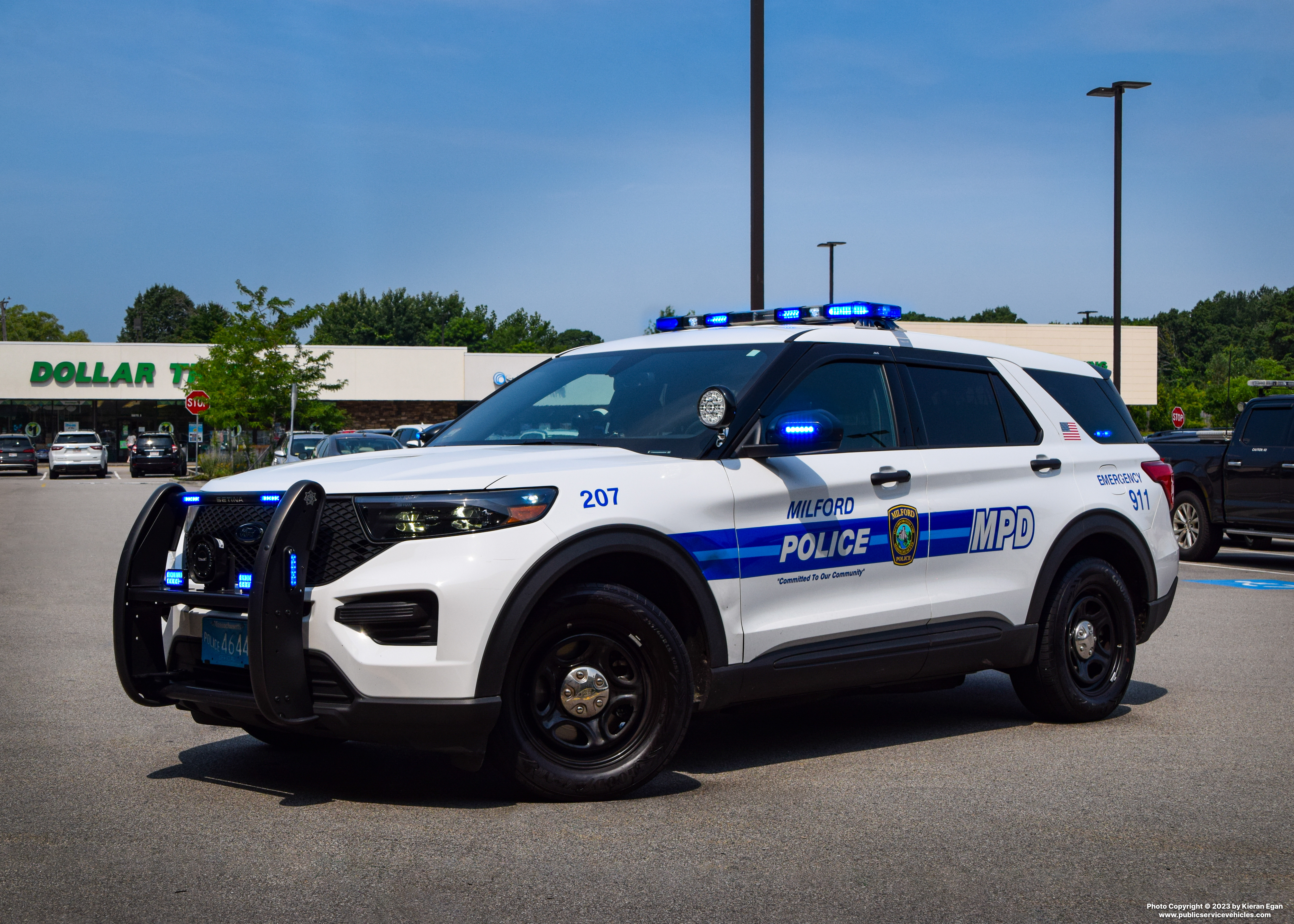 A photo  of Milford Police
            Cruiser 207, a 2015 Ford Police Interceptor Utility             taken by Kieran Egan