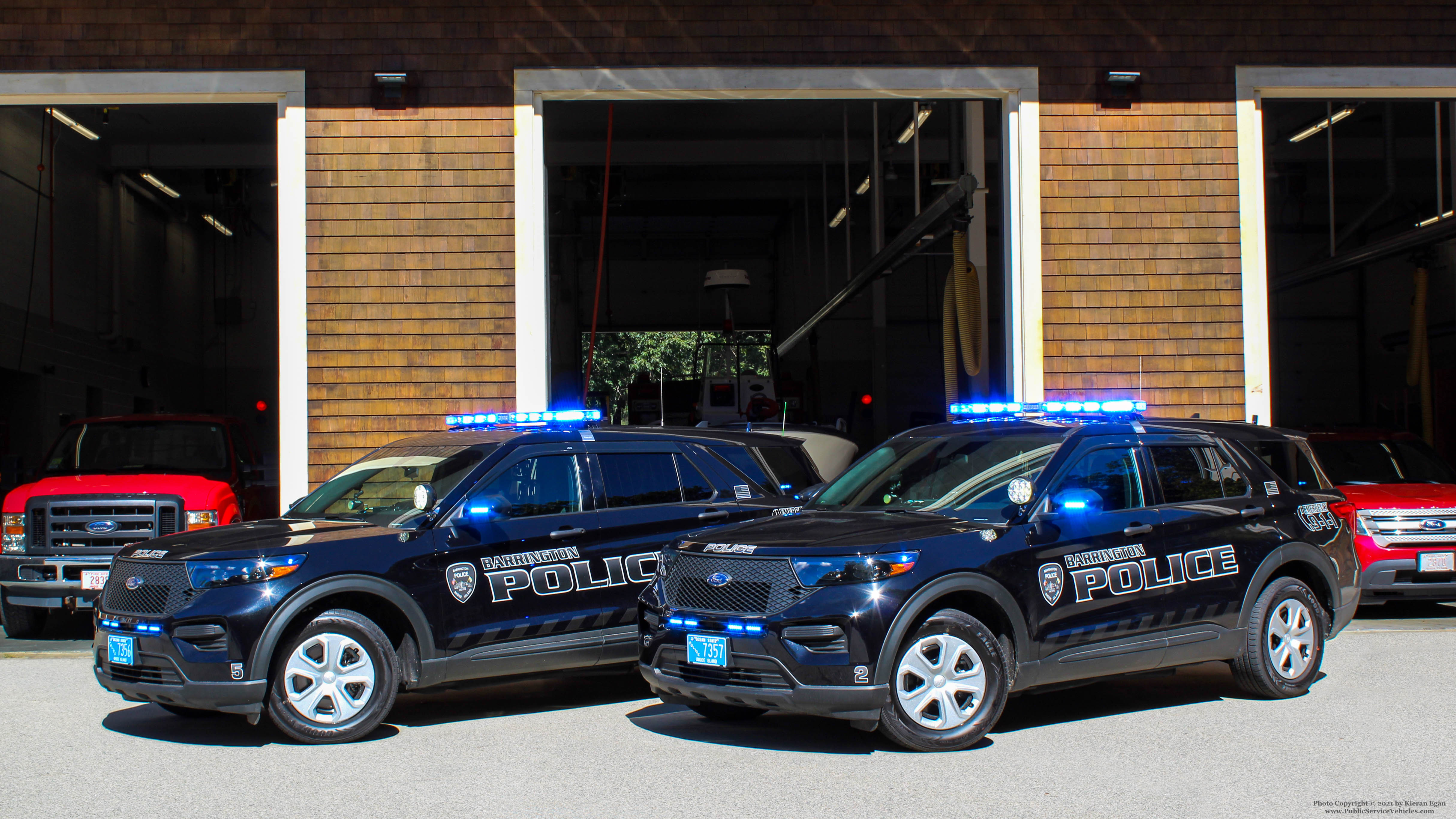 A photo  of Barrington Police
            Patrol Car 2, a 2021 Ford Police Interceptor Utility             taken by Kieran Egan