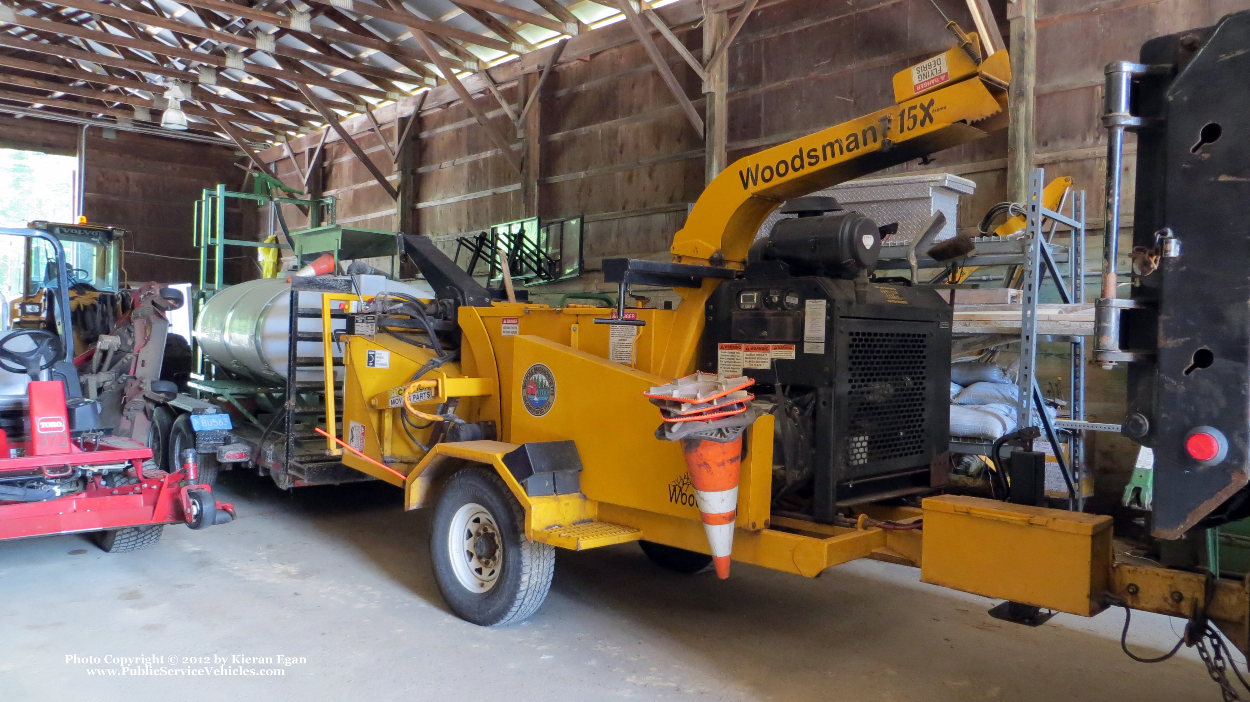 A photo  of Walpole Parks Department
            Chipper T345, a 2006 Woodsman Chipper             taken by Kieran Egan