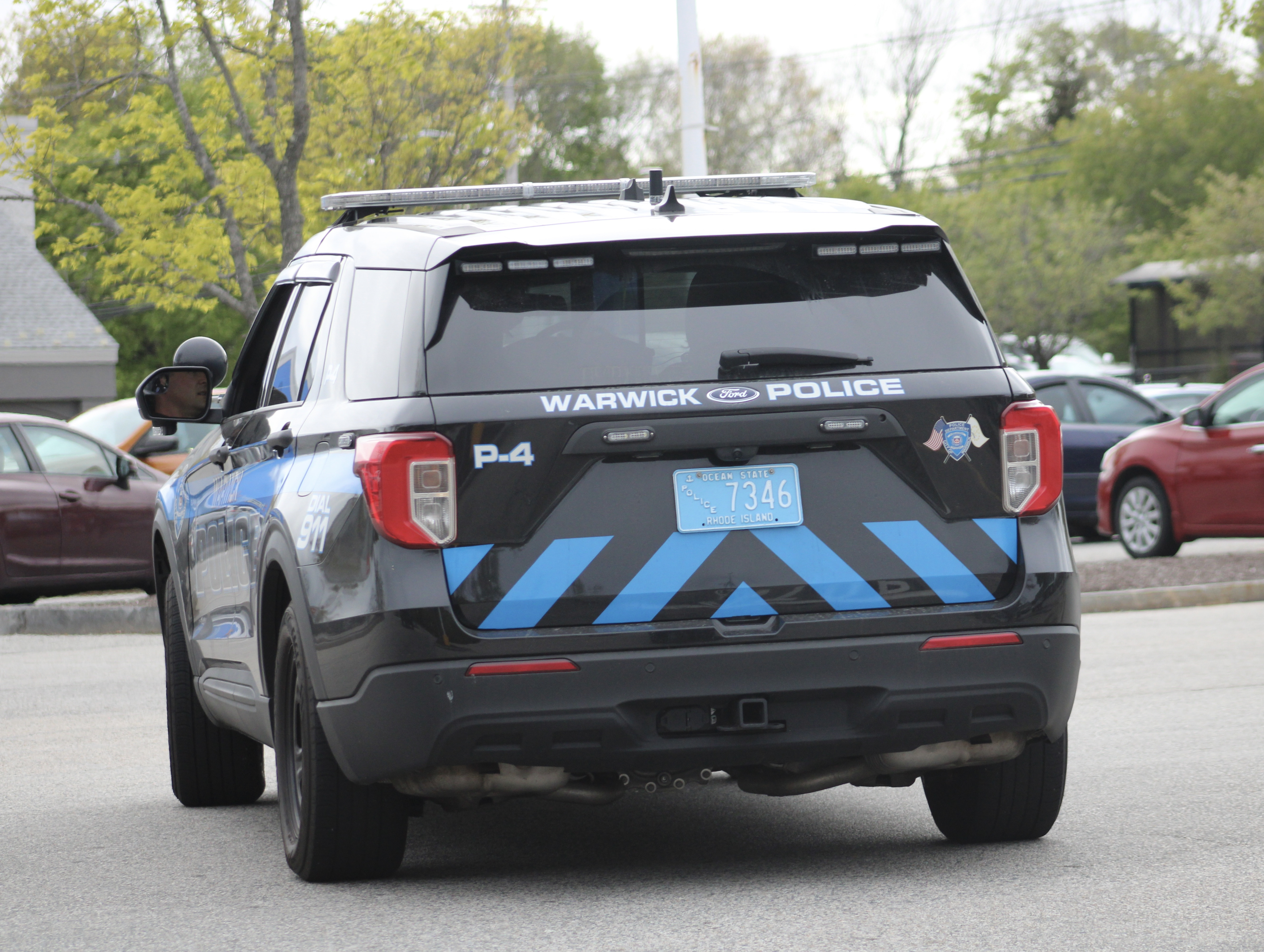 A photo  of Warwick Police
            Cruiser P-4, a 2021 Ford Police Interceptor Utility             taken by @riemergencyvehicles