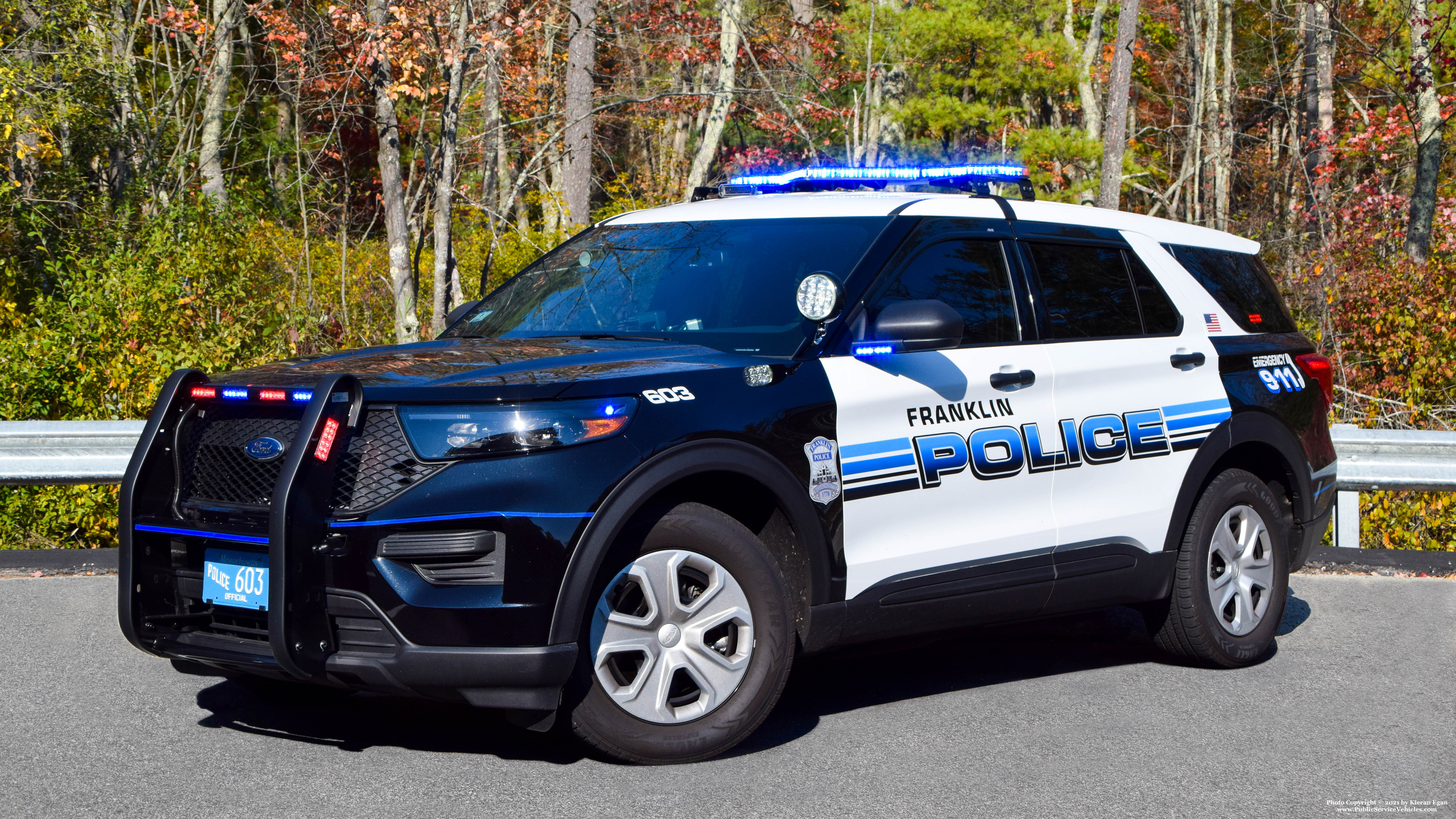 A photo  of Franklin Police
            Cruiser 603, a 2020 Ford Police Interceptor Utility             taken by Kieran Egan
