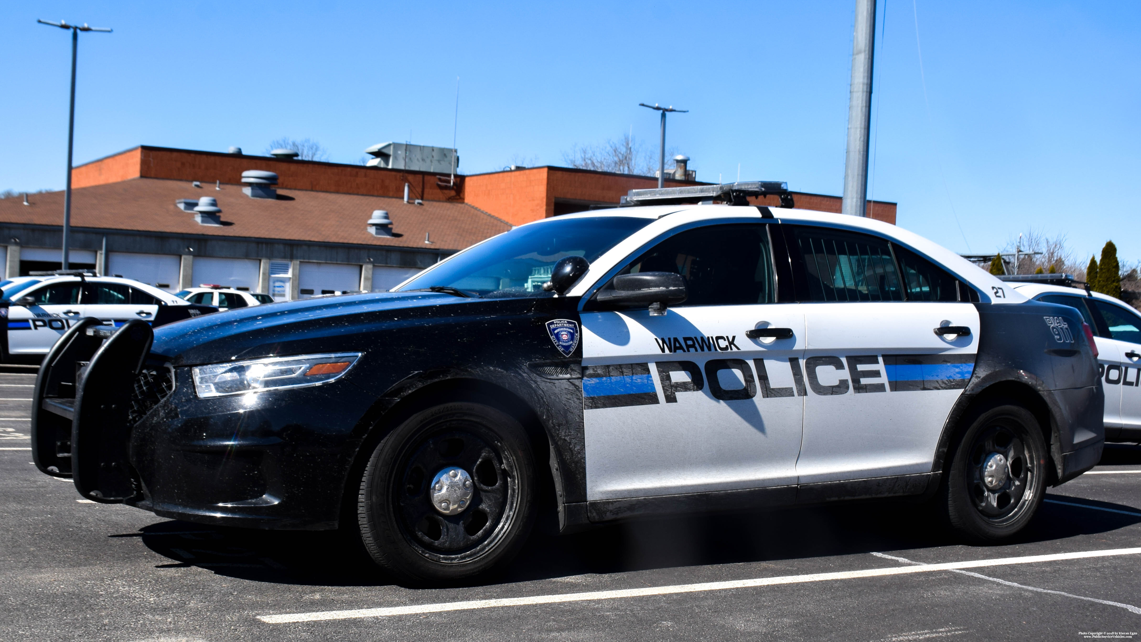 A photo  of Warwick Police
            Cruiser P-27, a 2016 Ford Police Interceptor Sedan             taken by Kieran Egan