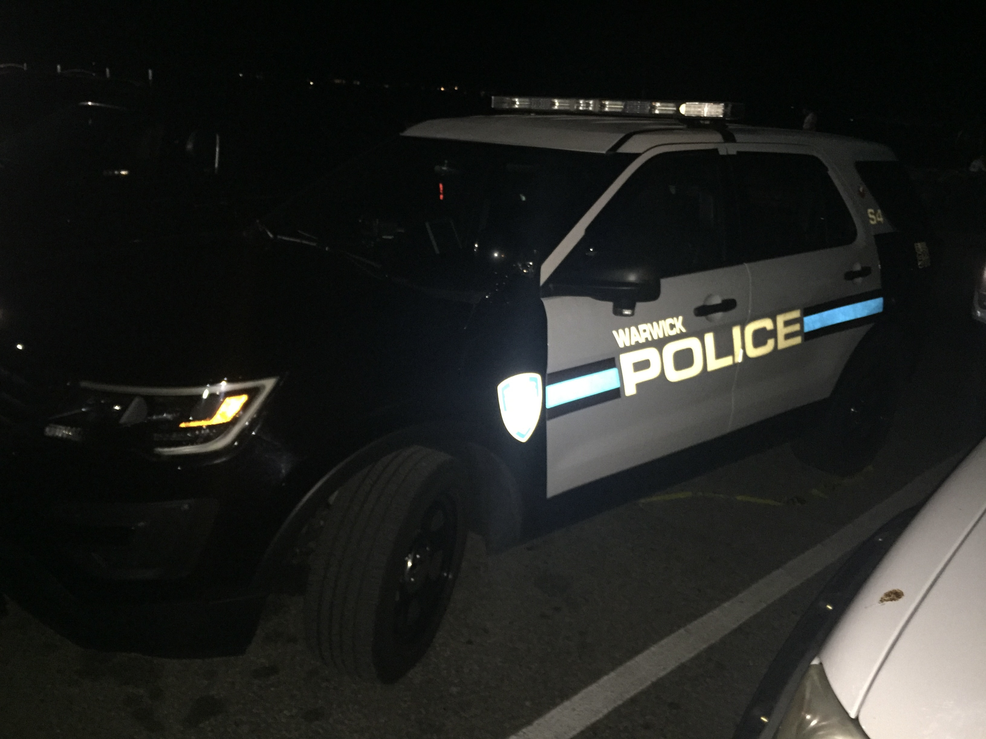 A photo  of Warwick Police
            Supervisor 4, a 2017 Ford Police Interceptor Utility/Setina Push Bumper             taken by @riemergencyvehicles