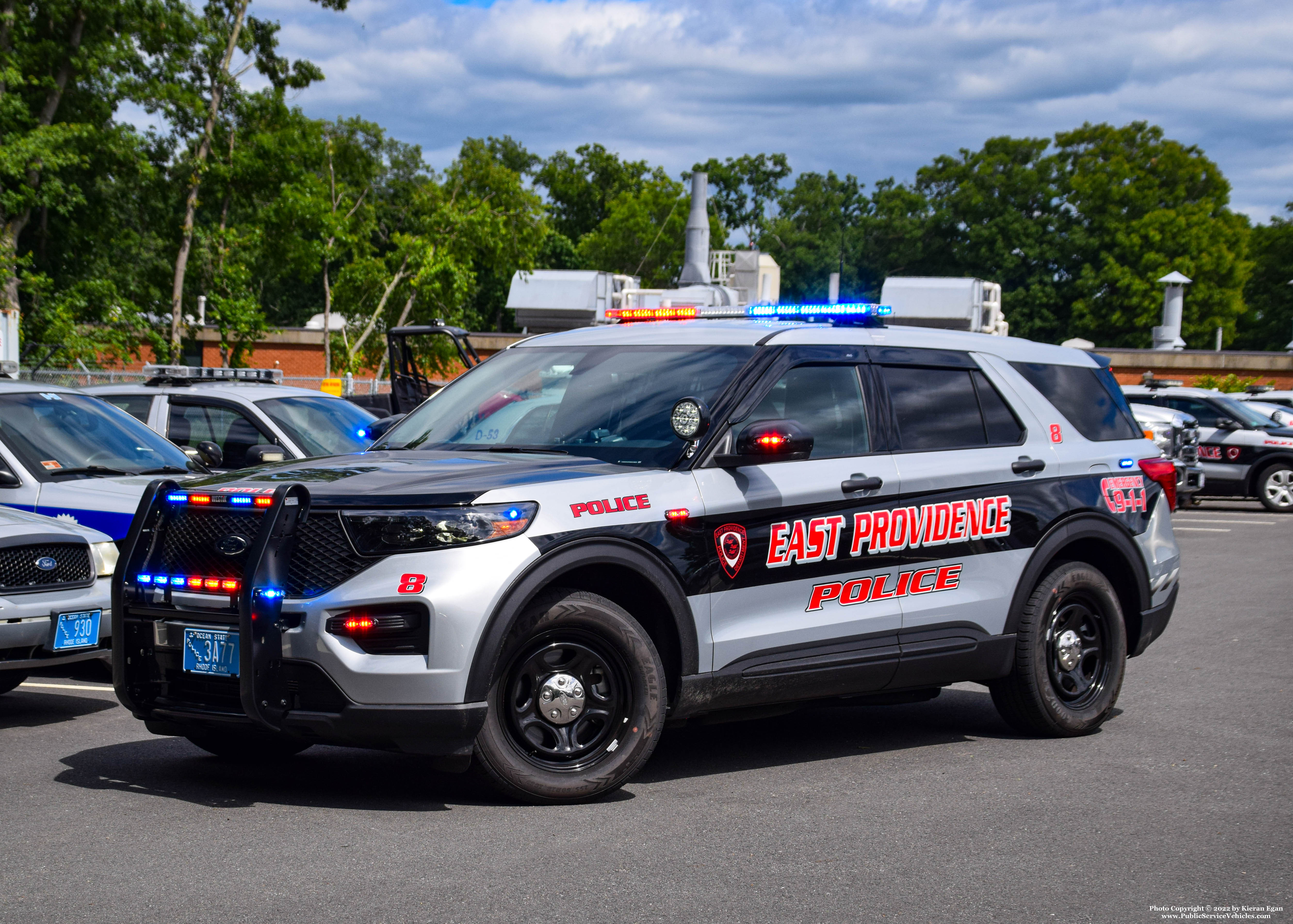 A photo  of East Providence Police
            Car 8, a 2021 Ford Police Interceptor Utility             taken by Kieran Egan