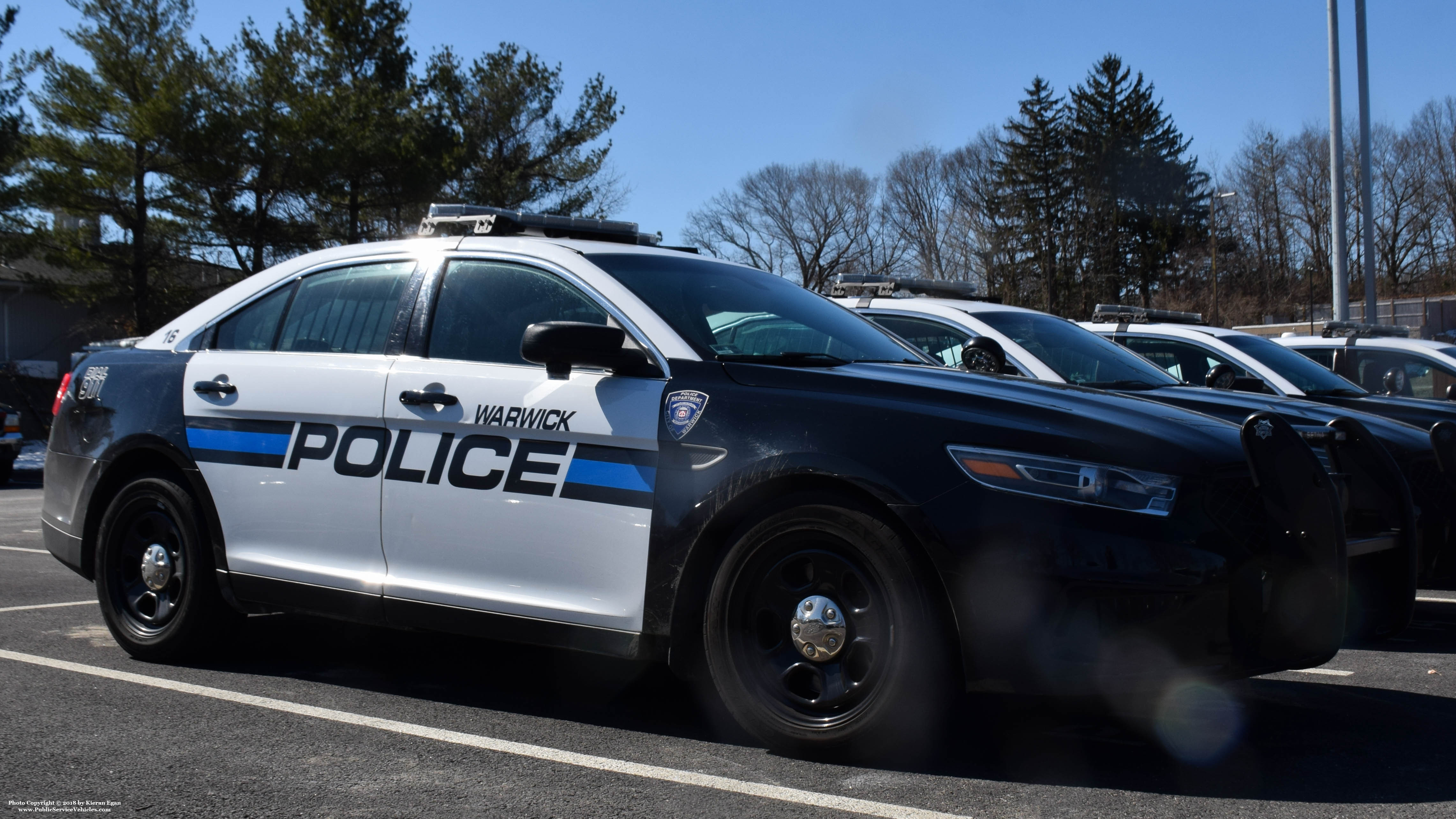 A photo  of Warwick Police
            Cruiser P-16, a 2016 Ford Police Interceptor Sedan             taken by Kieran Egan