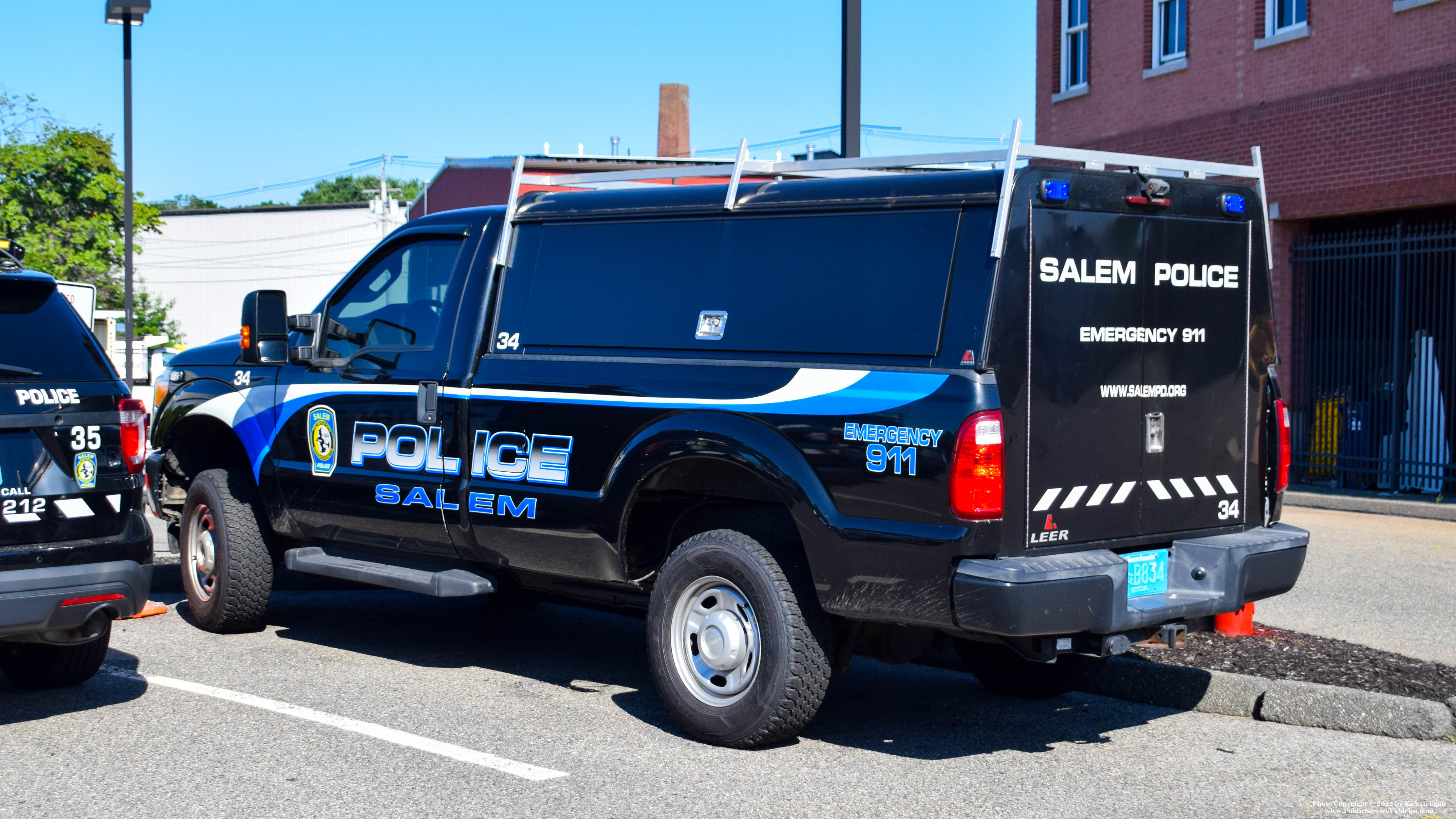 A photo  of Salem Police
            Cruiser 34, a 2016 Ford F-250             taken by Kieran Egan