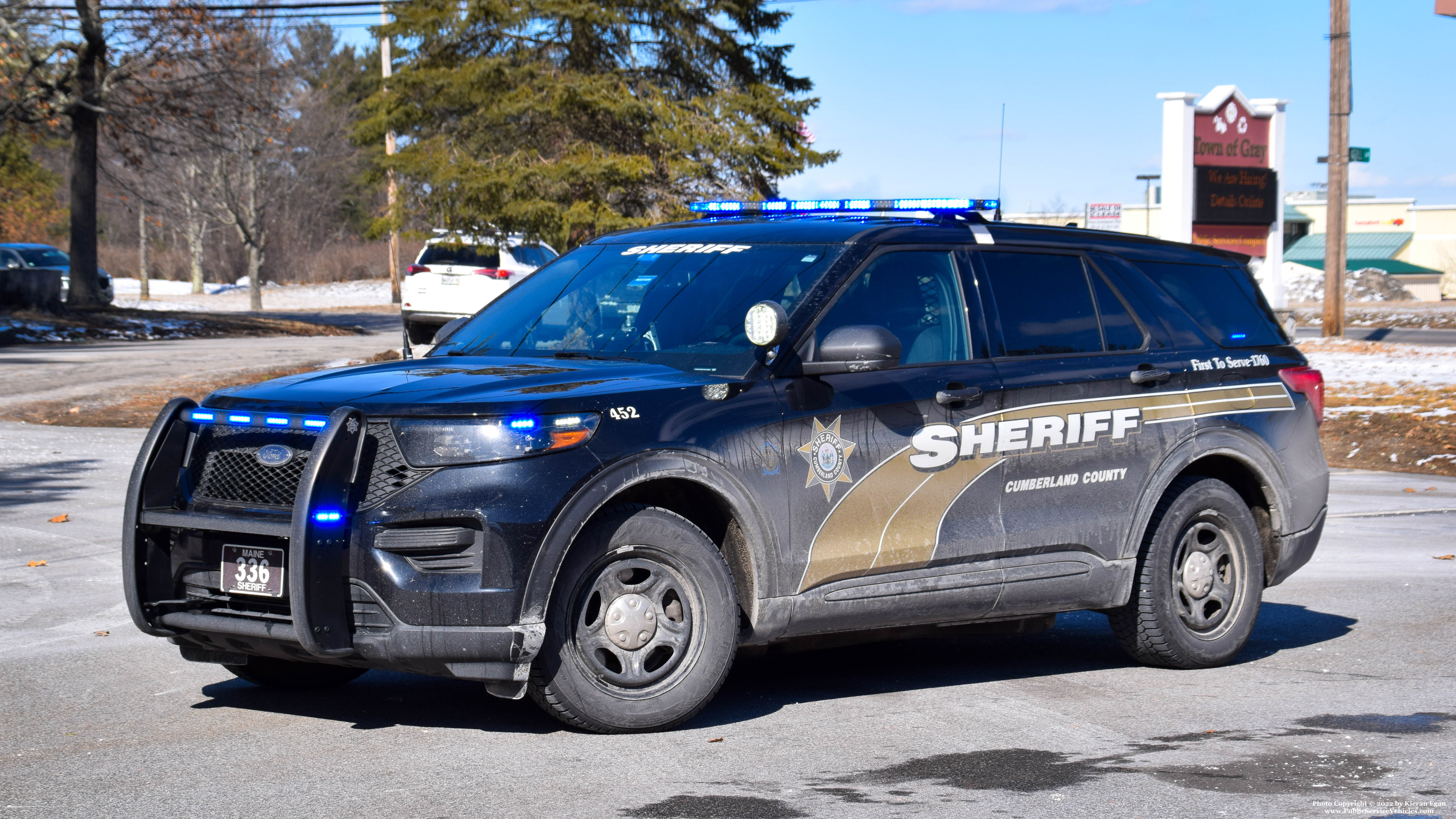 A photo  of Cumberland County Sheriff
            Cruiser 336, a 2020 Ford Police Interceptor Utility             taken by Kieran Egan