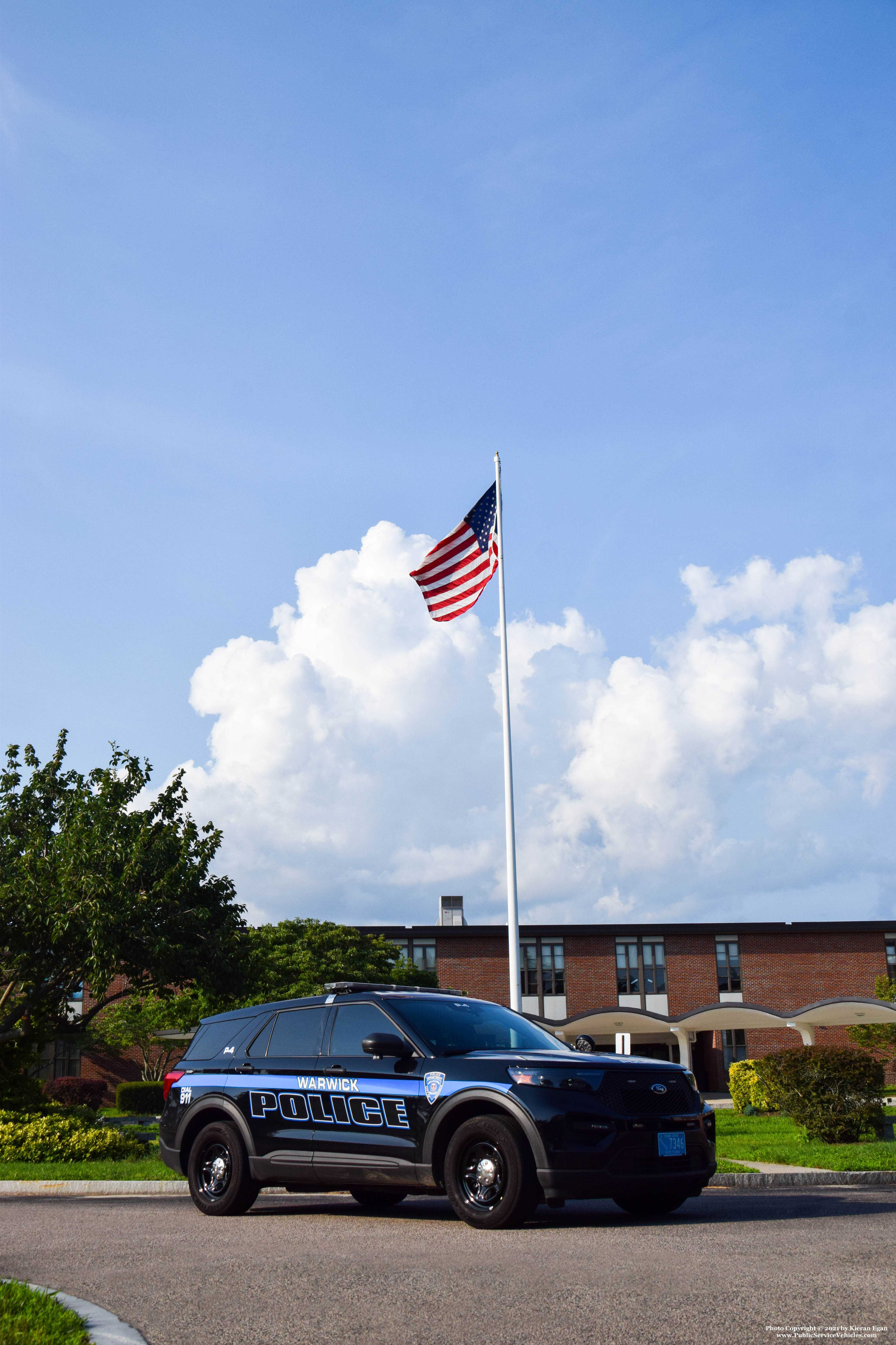 A photo  of Warwick Police
            Cruiser P-4, a 2021 Ford Police Interceptor Utility             taken by Kieran Egan