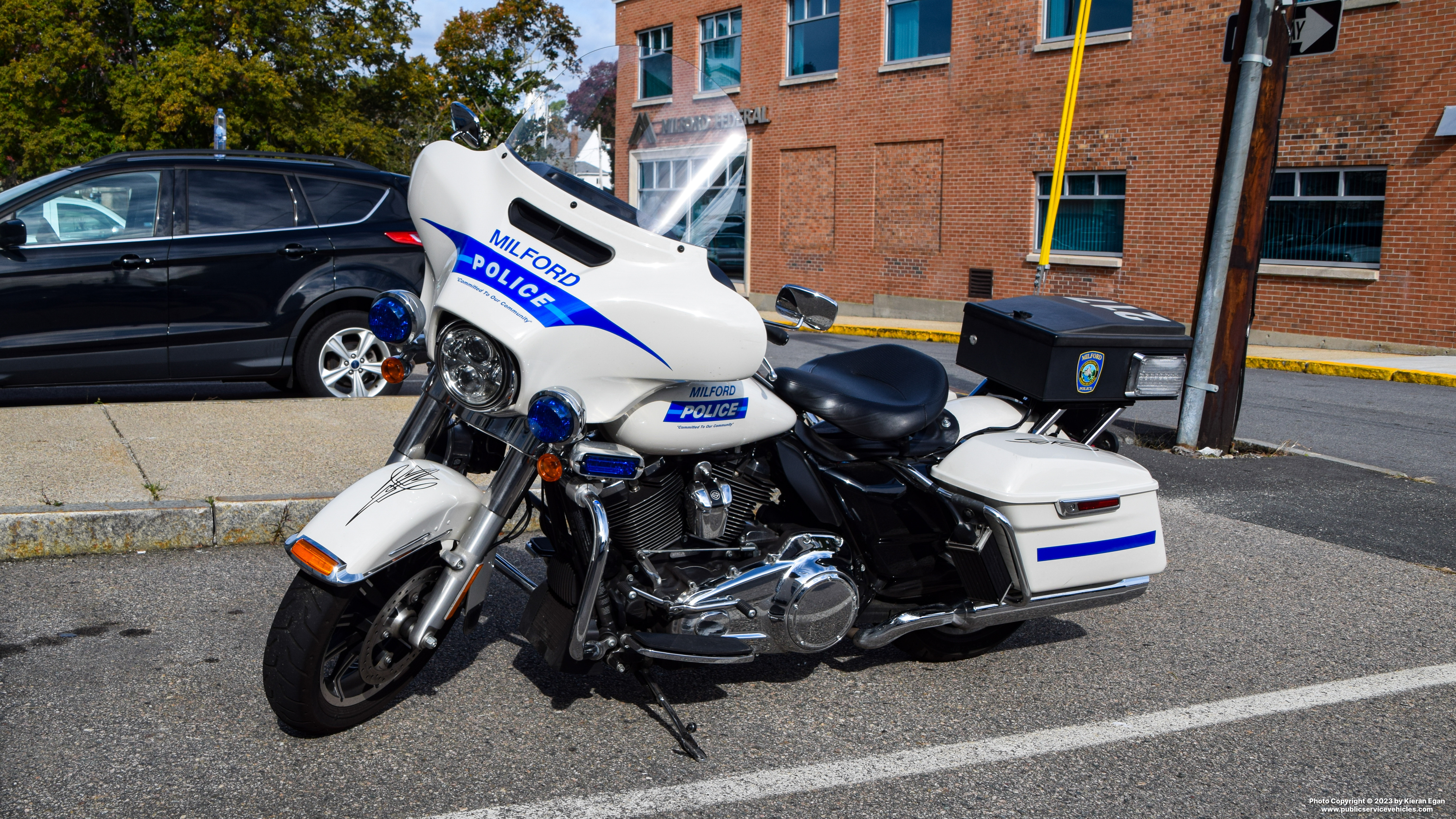 A photo  of Milford Police
            Motorcycle 217, a 2000-2019 Harley Davidson Electra Glide             taken by Kieran Egan