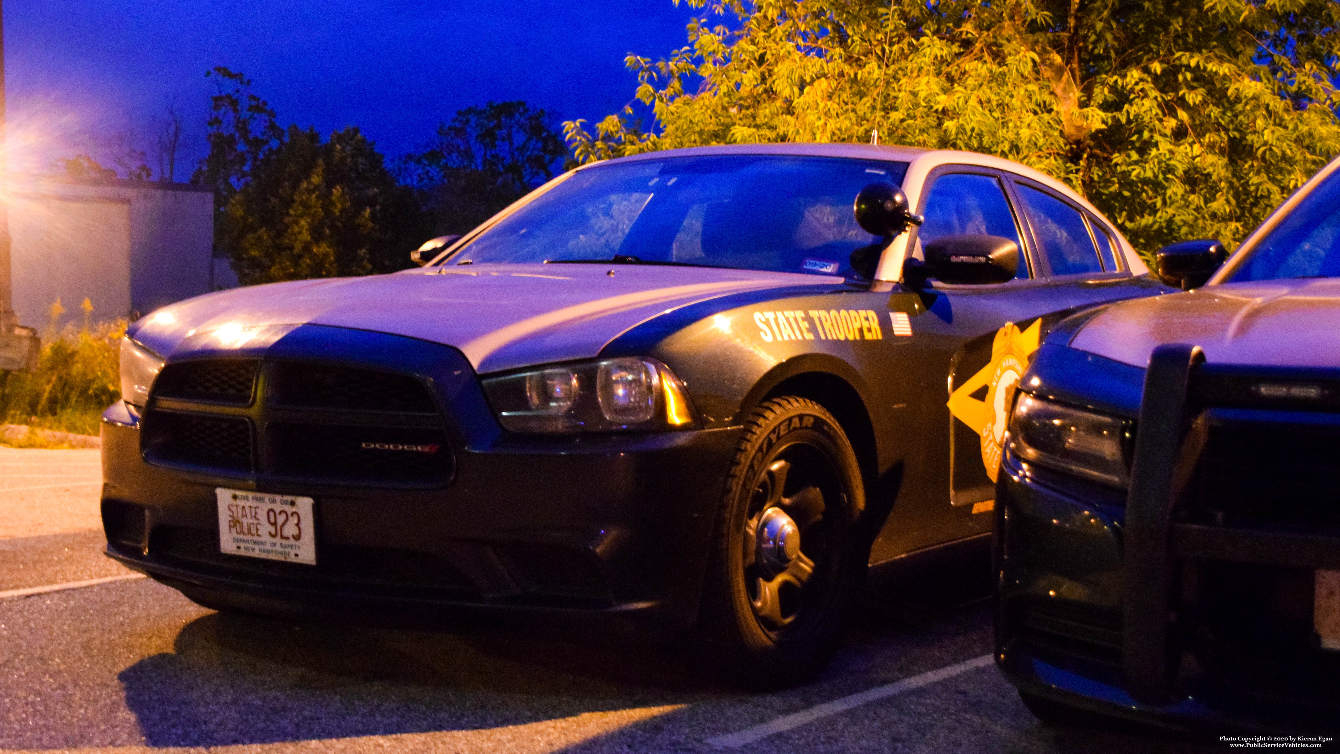 A photo  of New Hampshire State Police
            Cruiser 923, a 2011-2014 Dodge Charger             taken by Kieran Egan