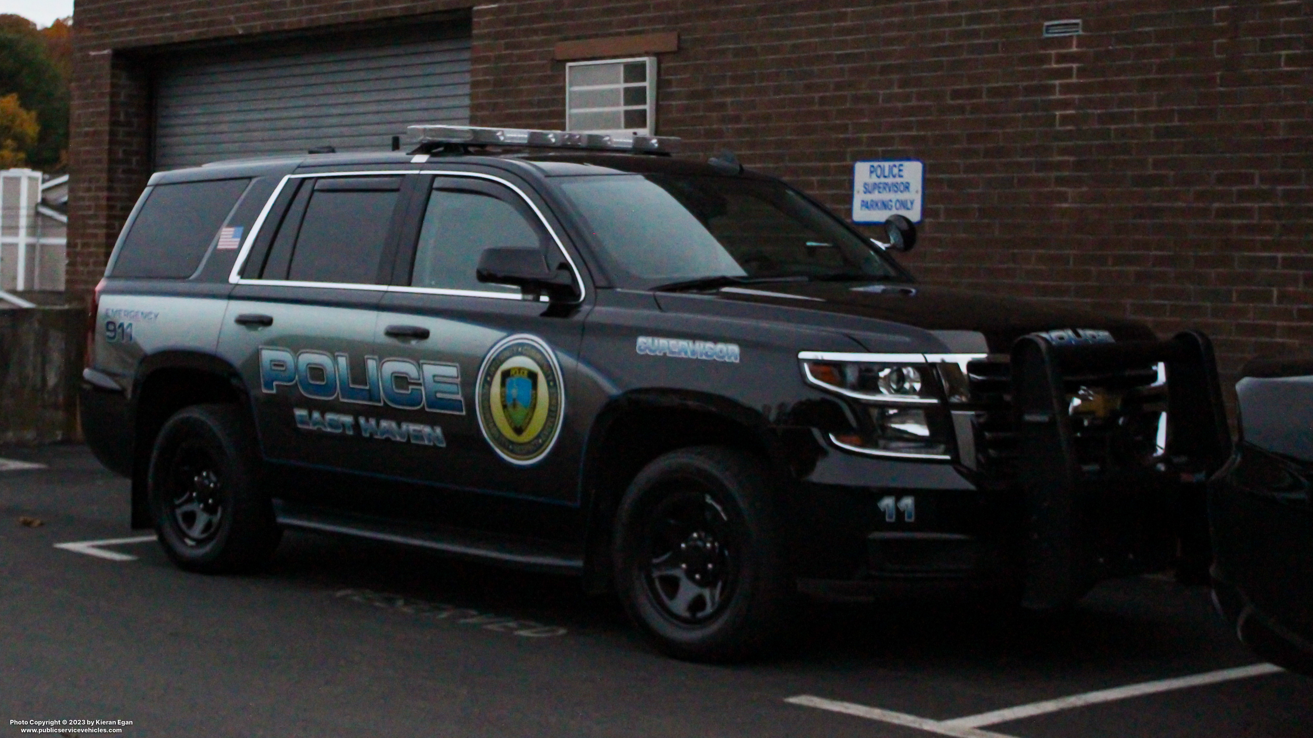 A photo  of East Haven Police
            Cruiser 11, a 2020 Chevrolet Tahoe             taken by Kieran Egan