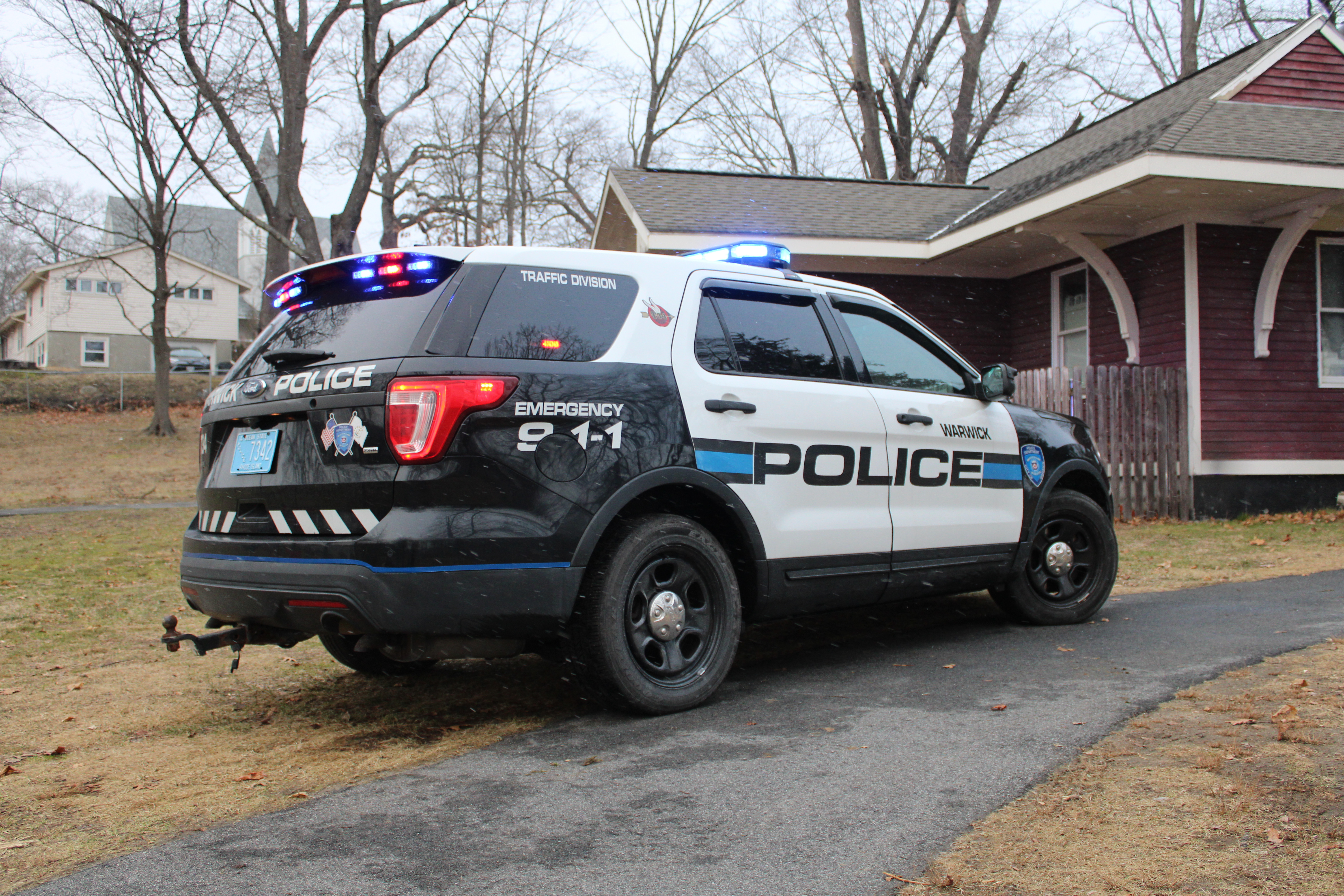 A photo  of Warwick Police
            Cruiser T-34, a 2016 Ford Police Interceptor Utility             taken by @riemergencyvehicles