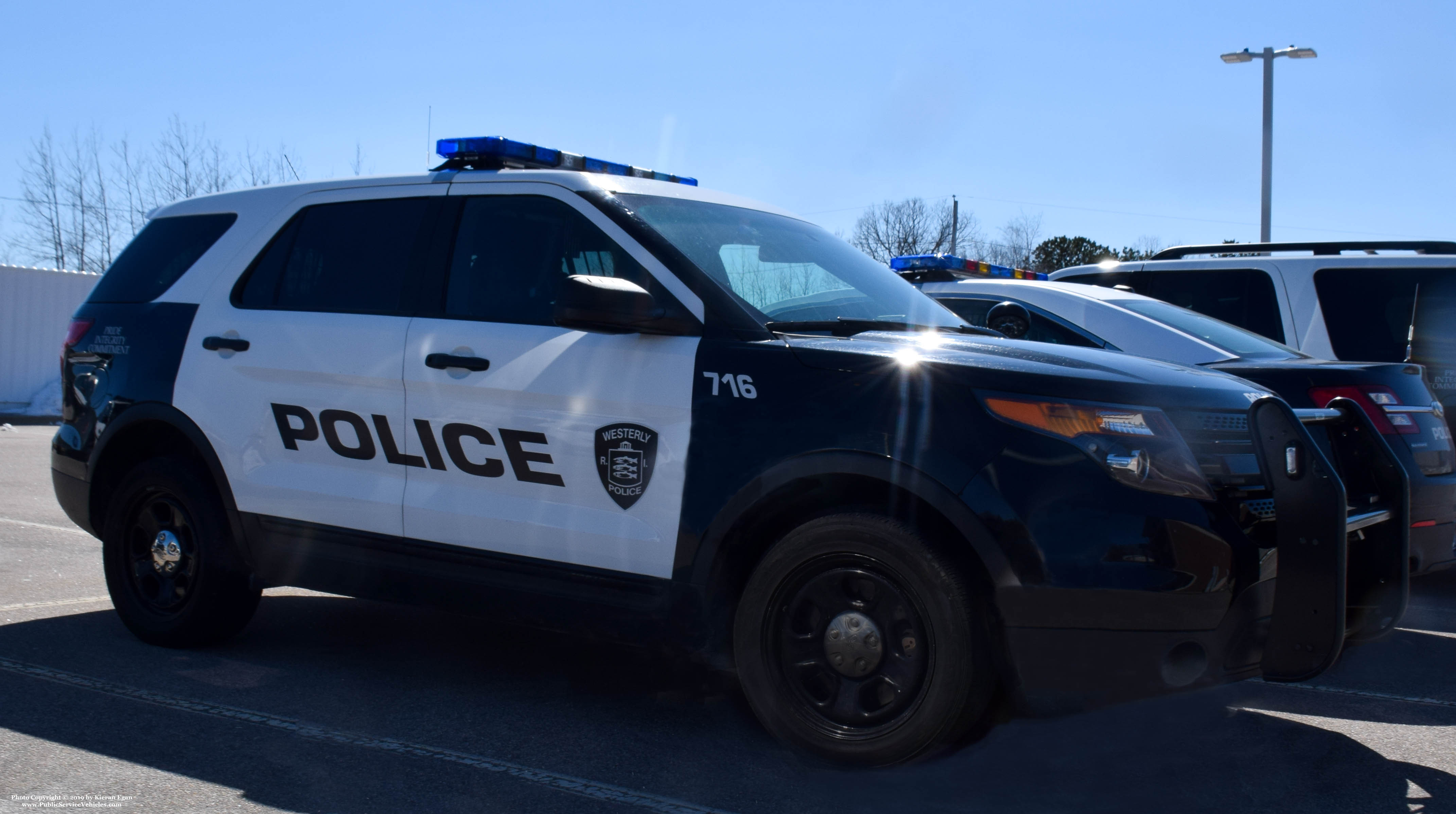 A photo  of Westerly Police
            Cruiser 716, a 2013-2015 Ford Police Interceptor Utility             taken by Kieran Egan