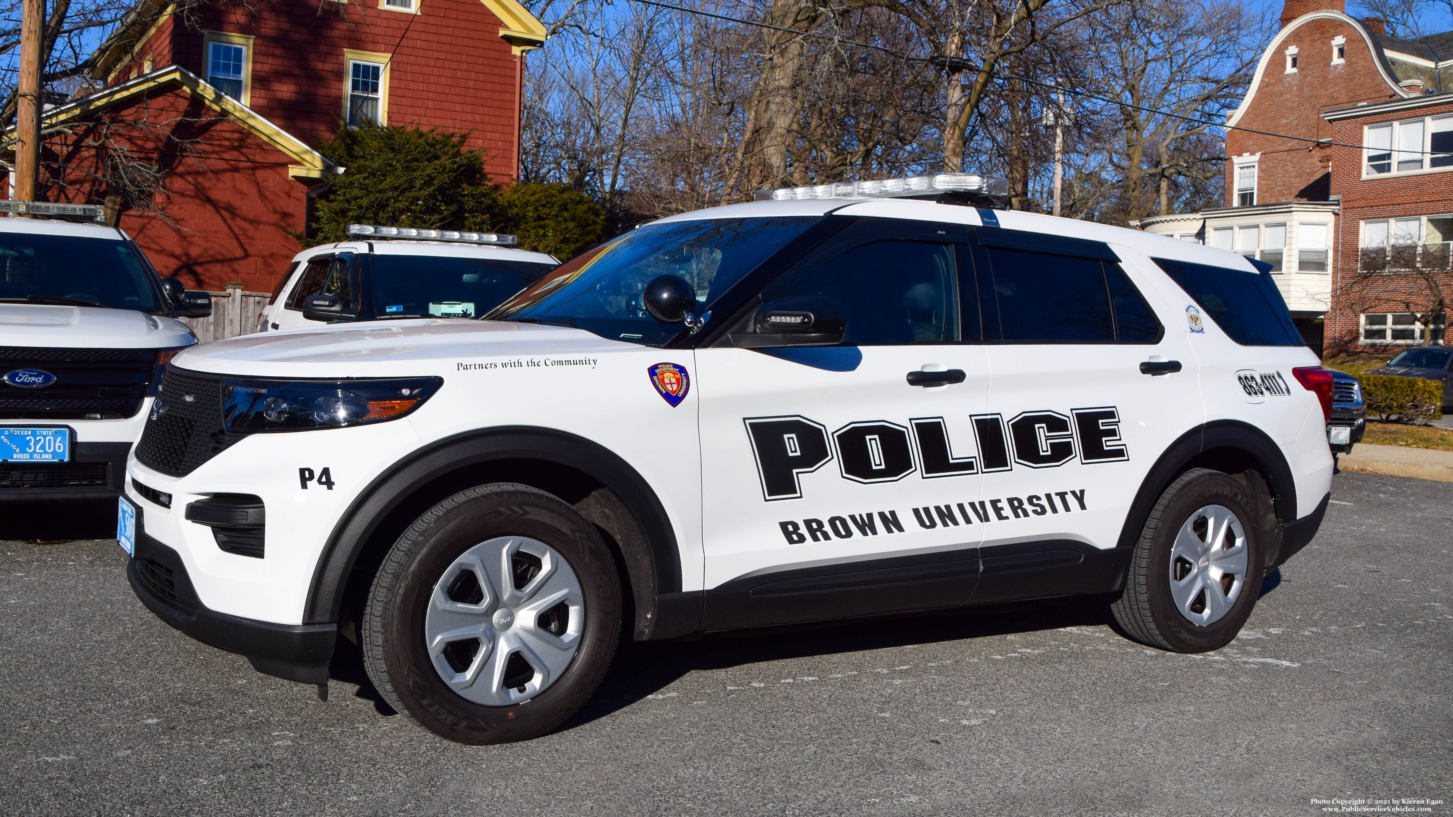 A photo  of Brown University Police
            Patrol 4, a 2020 Ford Police Interceptor Utility             taken by Kieran Egan