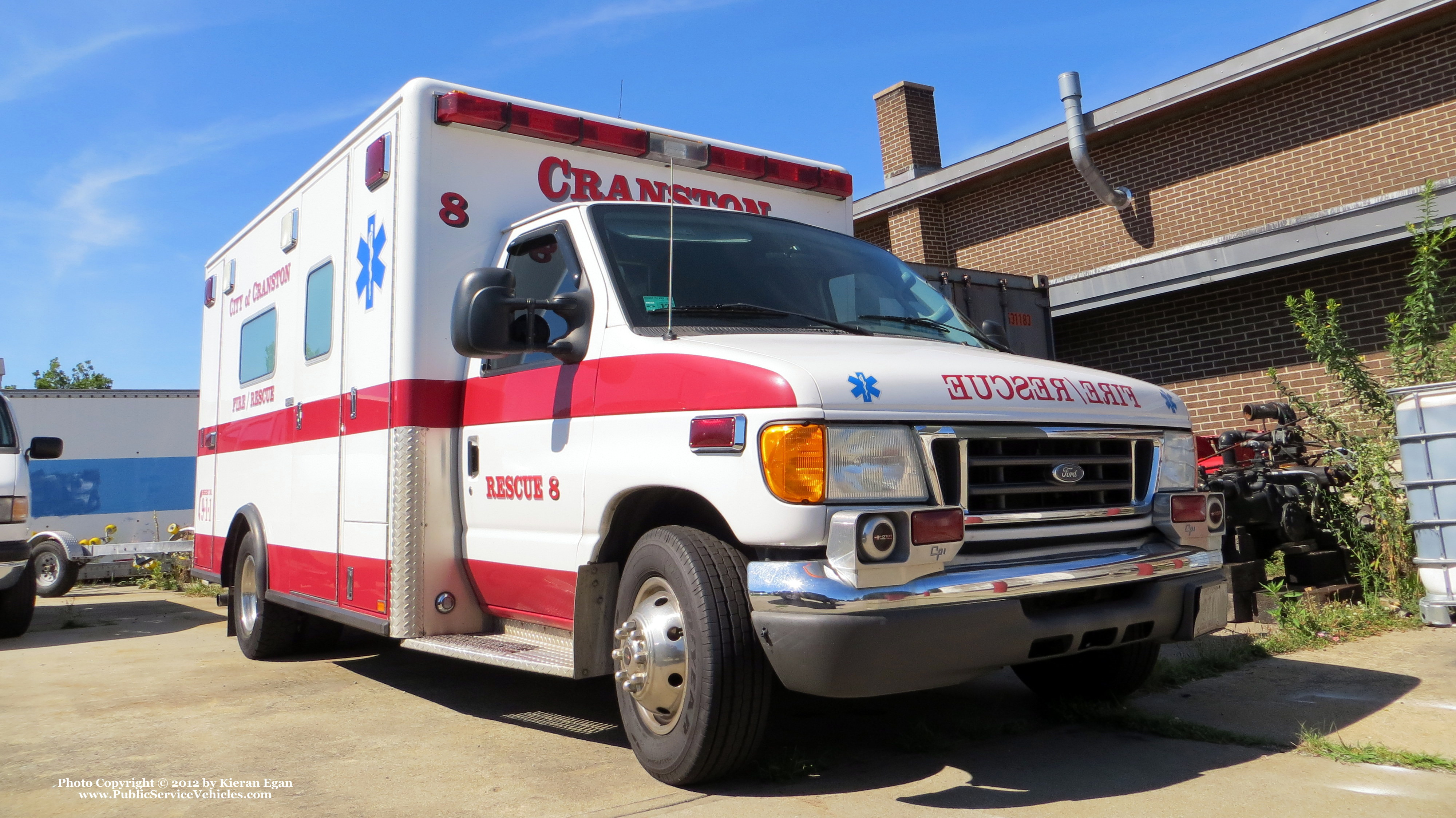 A photo  of Cranston Fire
            Rescue 8, a 2006 Ford E-450             taken by Kieran Egan