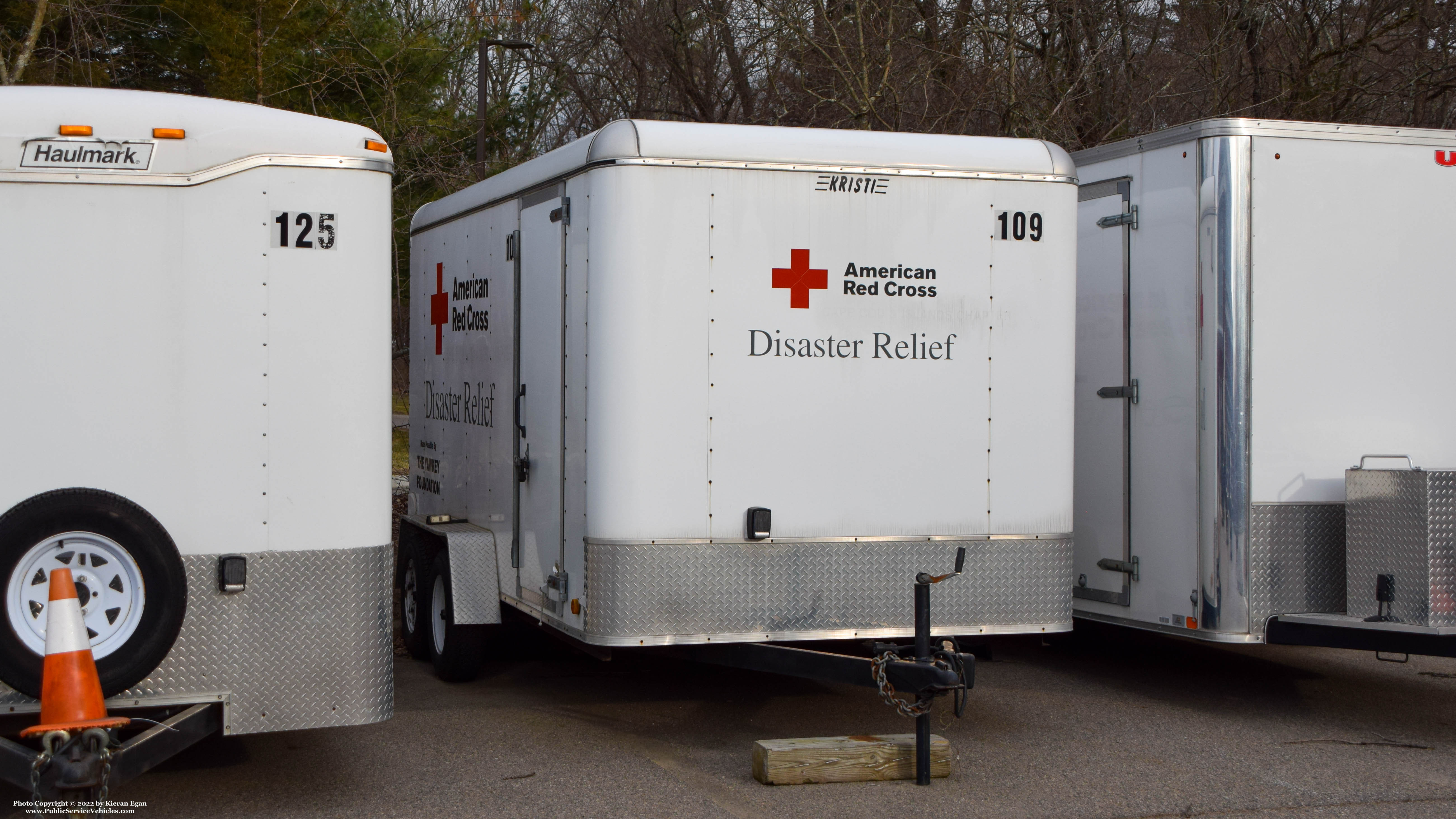 A photo  of Massachusetts Red Cross
            Trailer 109, a 1990-2010 Kristi Trailer             taken by Kieran Egan