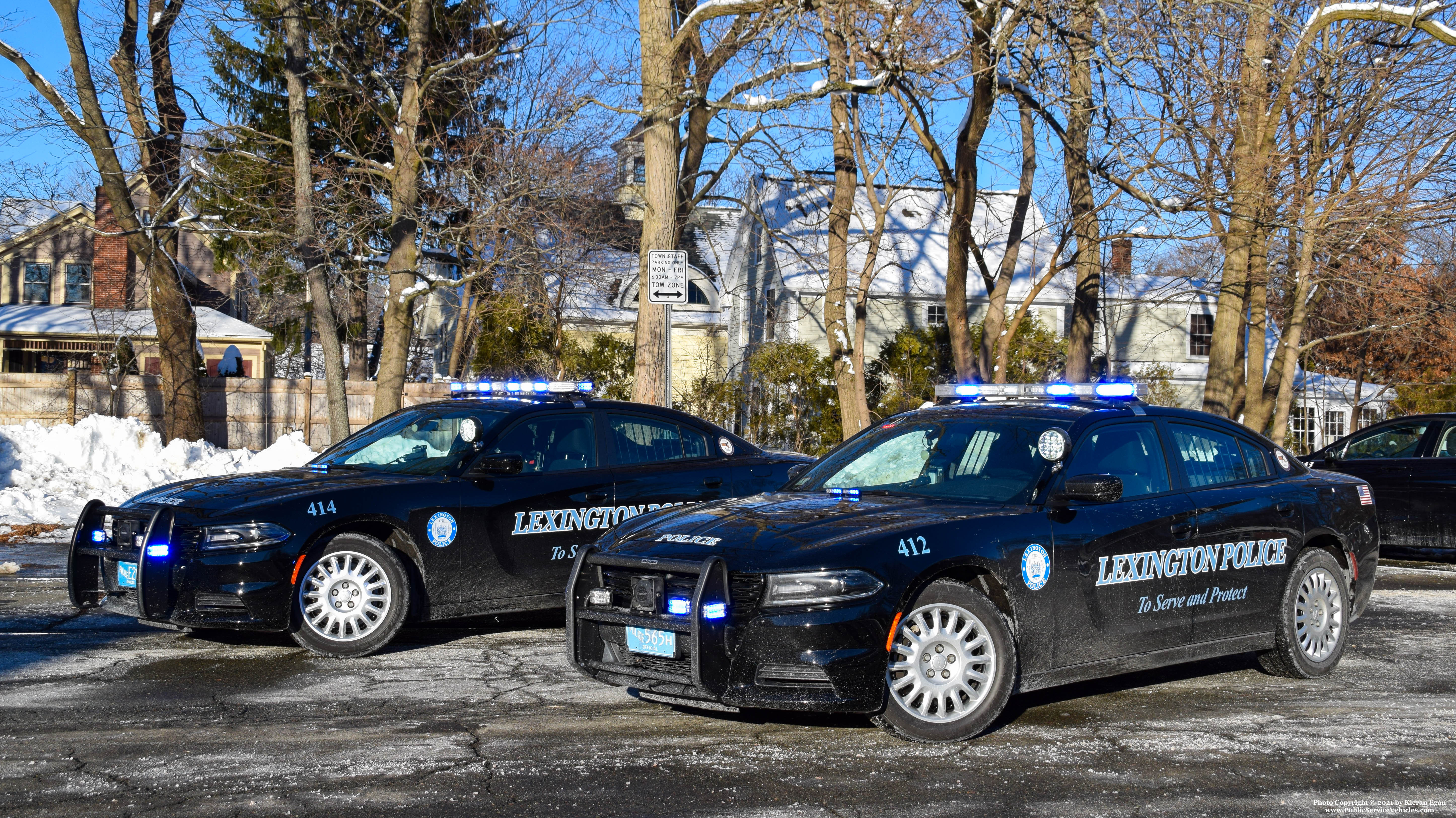 A photo  of Lexington Police
            Cruiser 412, a 2021 Dodge Charger             taken by Kieran Egan