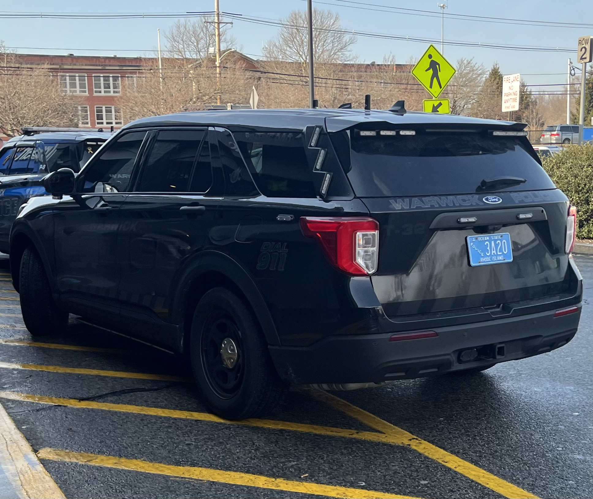 A photo  of Warwick Police
            Cruiser T-32, a 2021 Ford Police Interceptor Utility             taken by @riemergencyvehicles