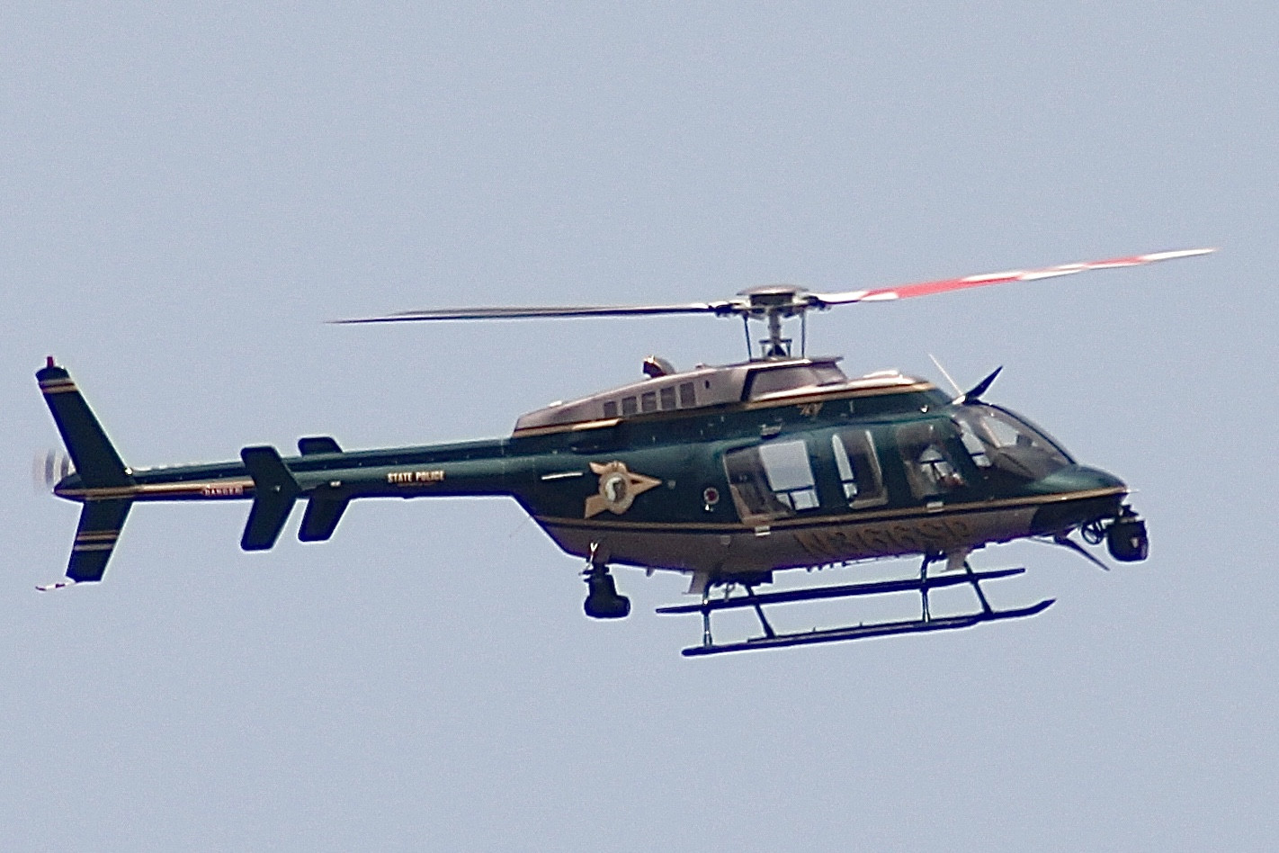 A photo  of New Hampshire State Police
            N366SP, a 2002 Bell 407 Helicopter             taken by @riemergencyvehicles